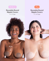 Bare it All Nipple Covers PLUS - Reusable Round Silicone Nipple Covers PLUS size