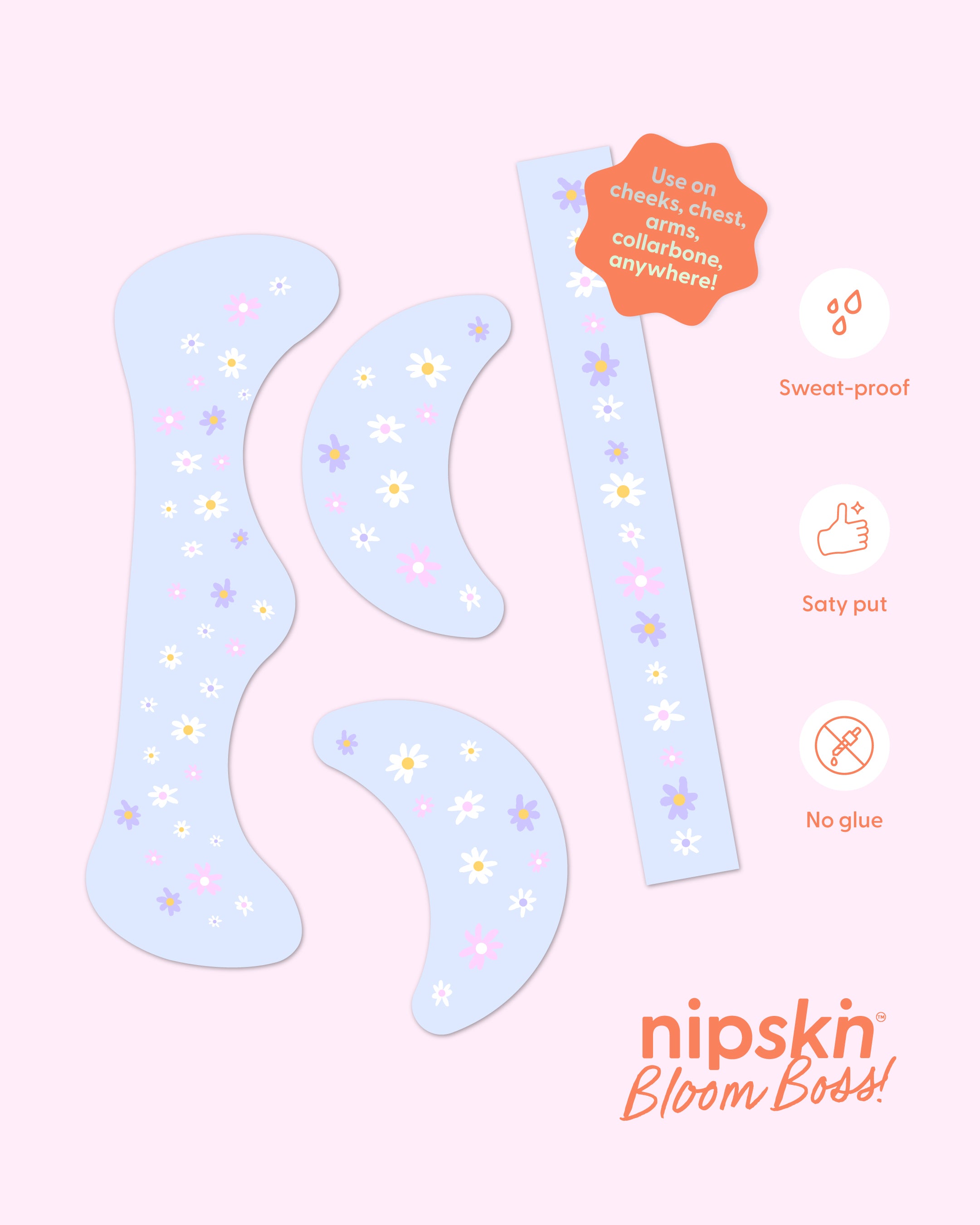 Bloom Boss – Matte Flower Stick-On Face & Body Art Patches