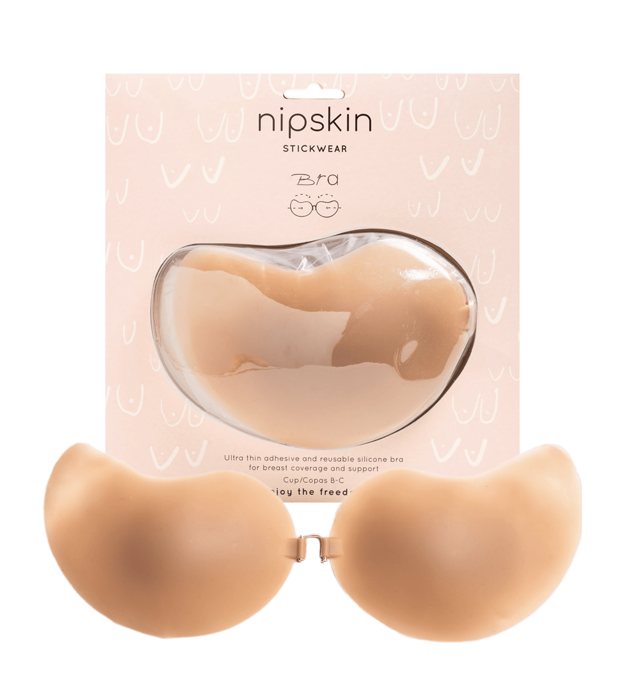 Bye Bra matte silicone pull up reusable adhesive nipple covers in beige