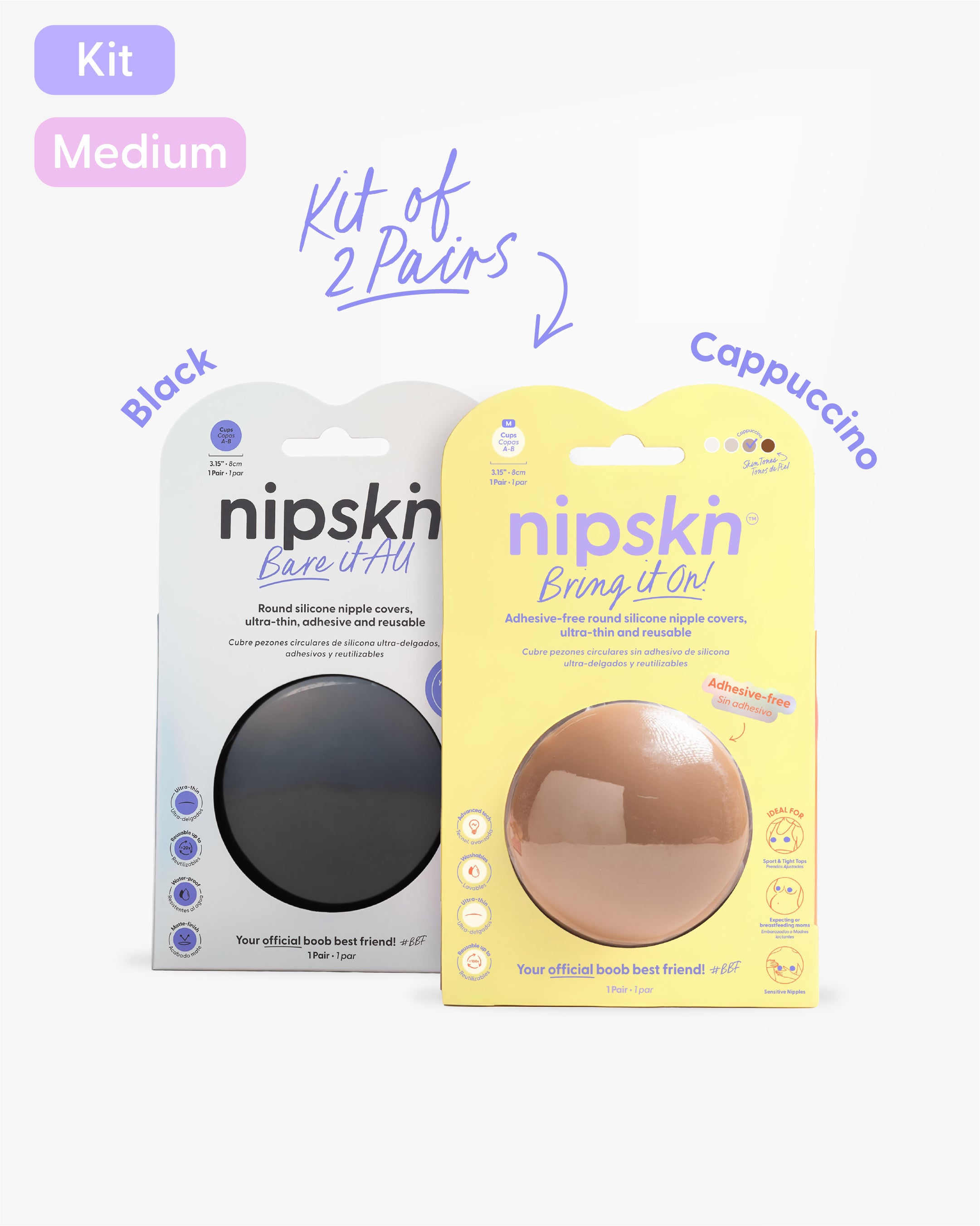 Nipple Cover Kit: Non-Adhesive + Black Nipple Cover | Nipskin®