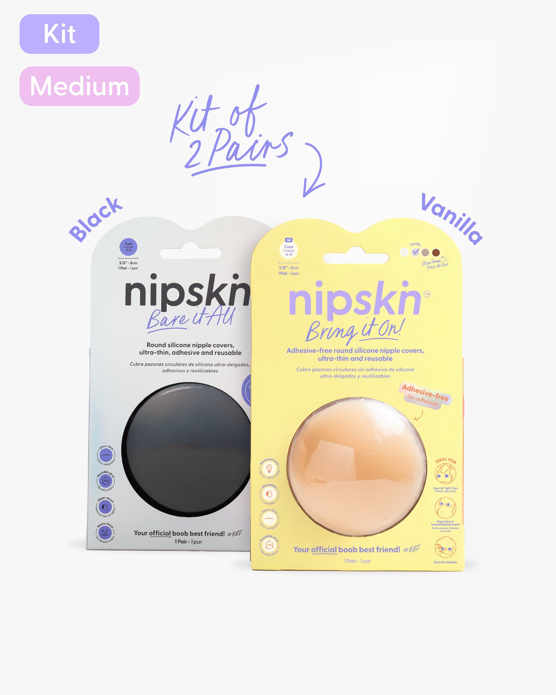 Nipple Cover Kit: Non-Adhesive + Black Nipple Cover | Nipskin®