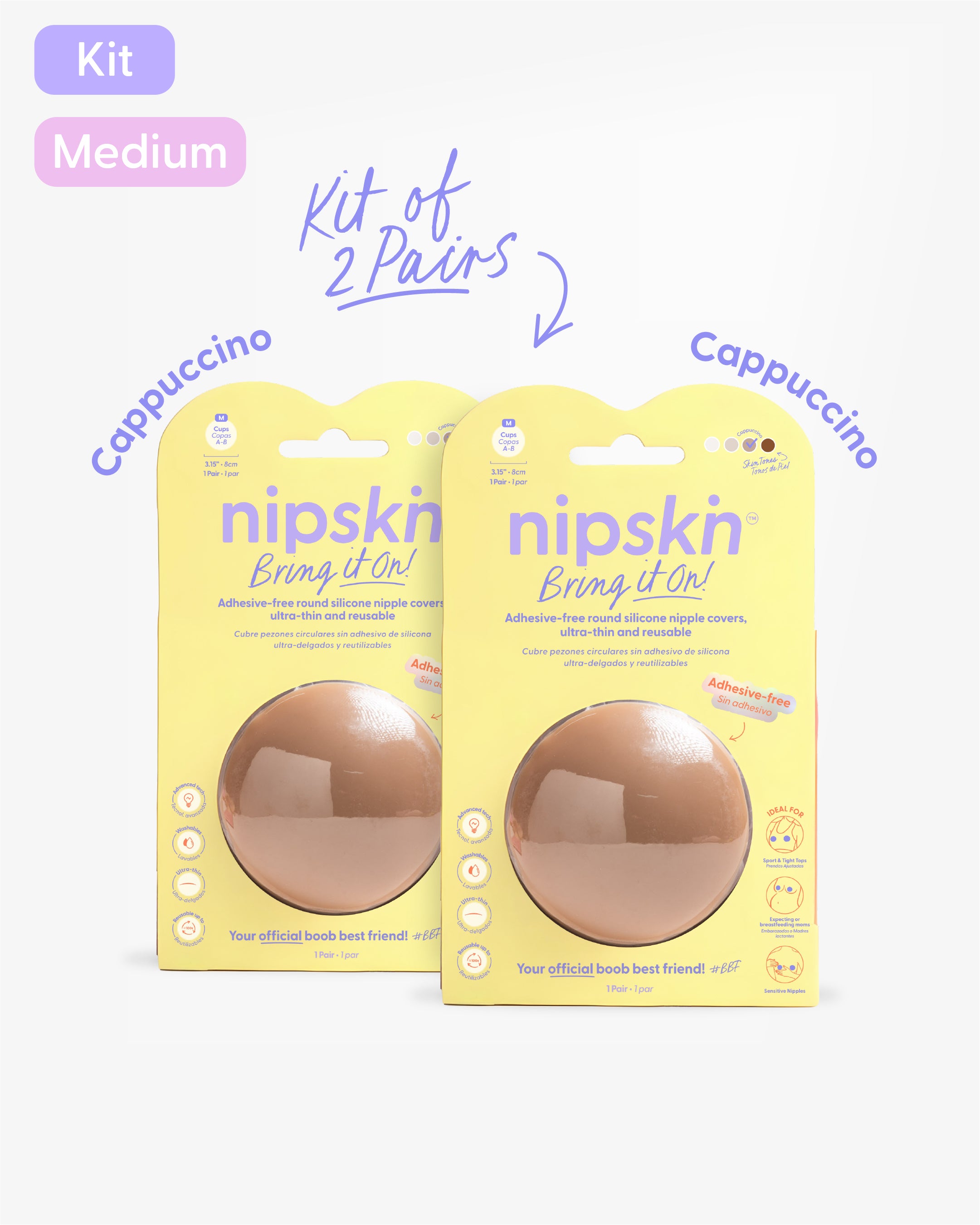 Kit x2 Reusable Non-Adhesive Nipple Covers, Bring It On | Nipskin®