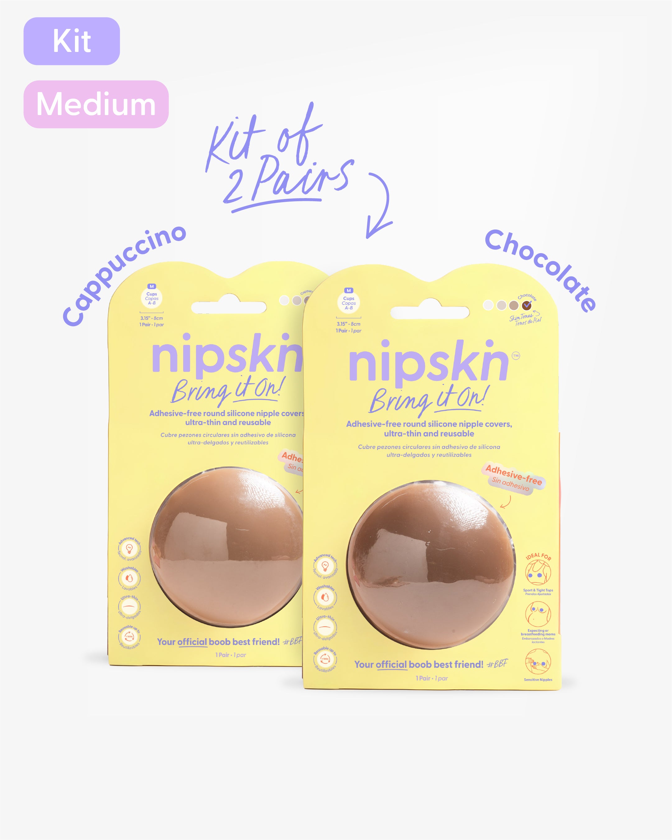 Kit x2 Reusable Non-Adhesive Nipple Covers, Bring It On | Nipskin®