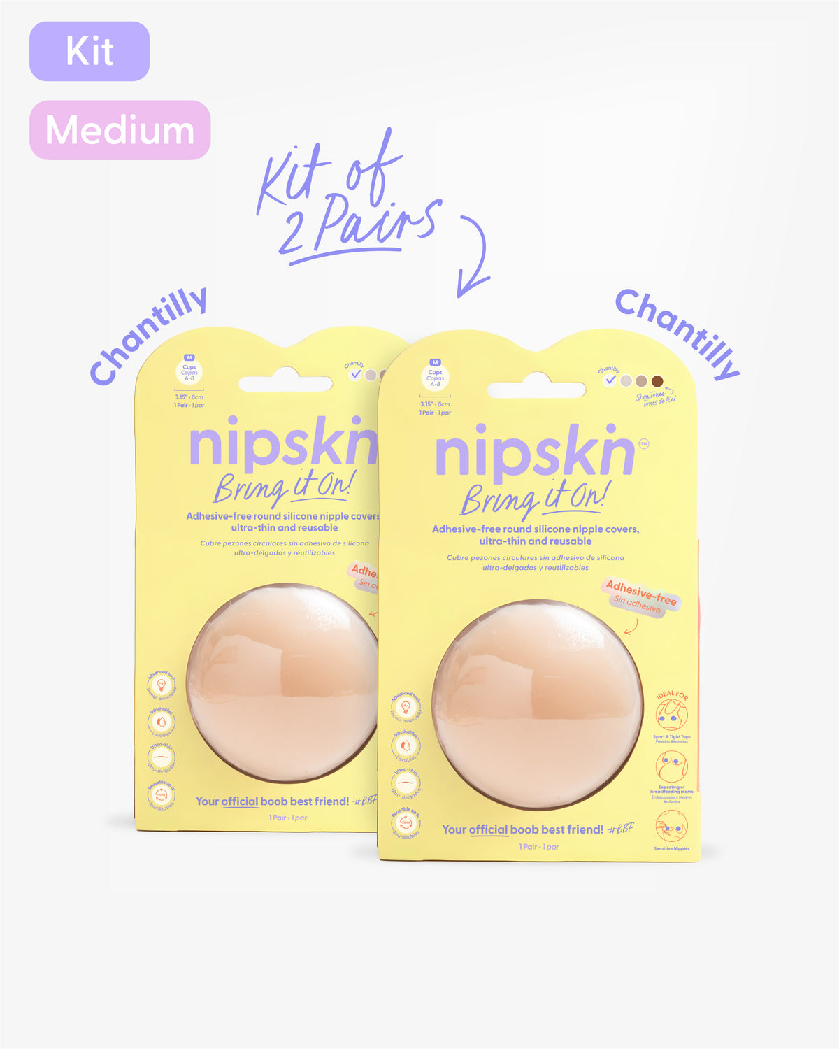 Kit x2 Reusable Non-Adhesive Nipple Covers, Bring It On | Nipskin®