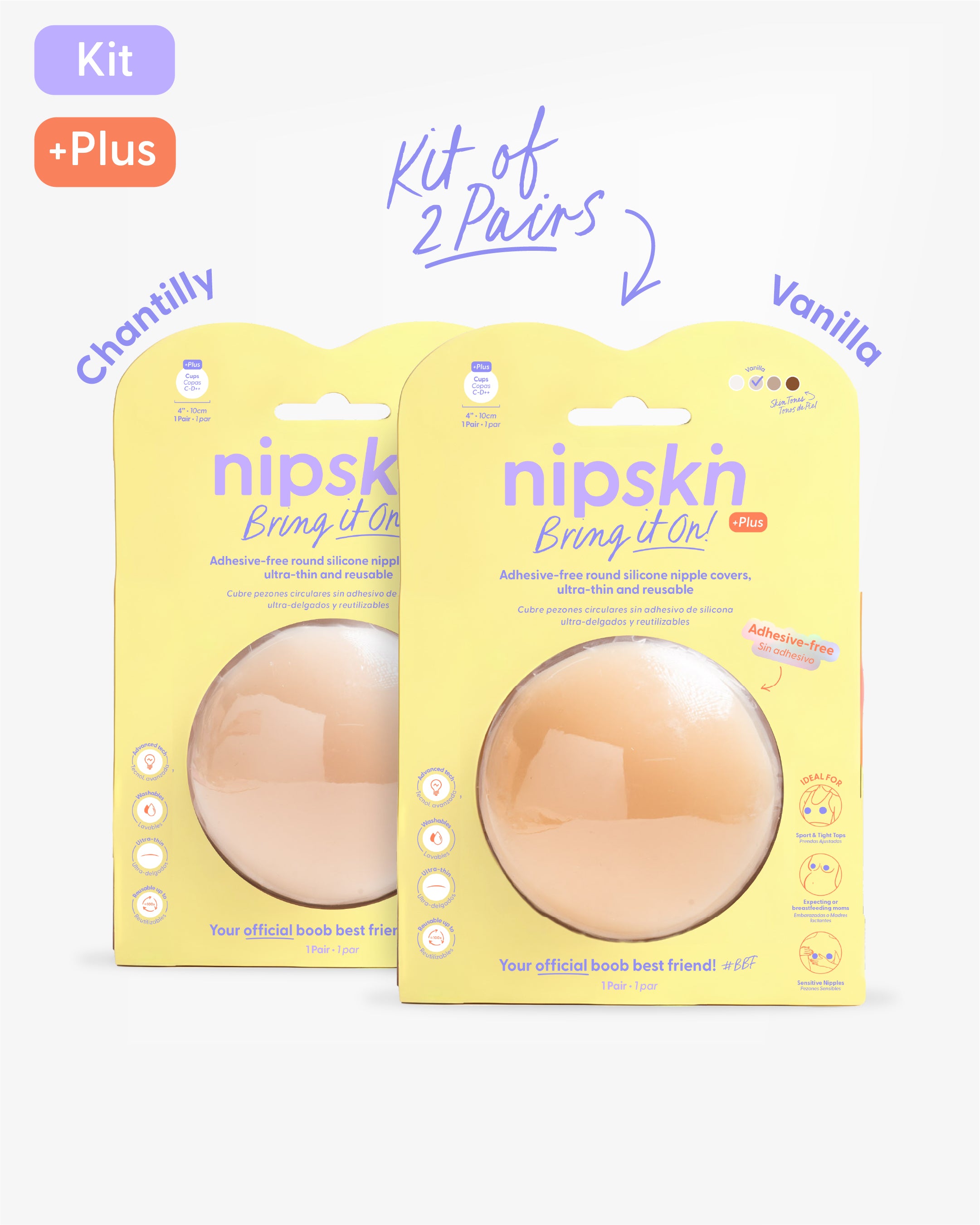 Kit x2 Reusable Non-Adhesive Nipple Covers, Bring It On | Nipskin®
