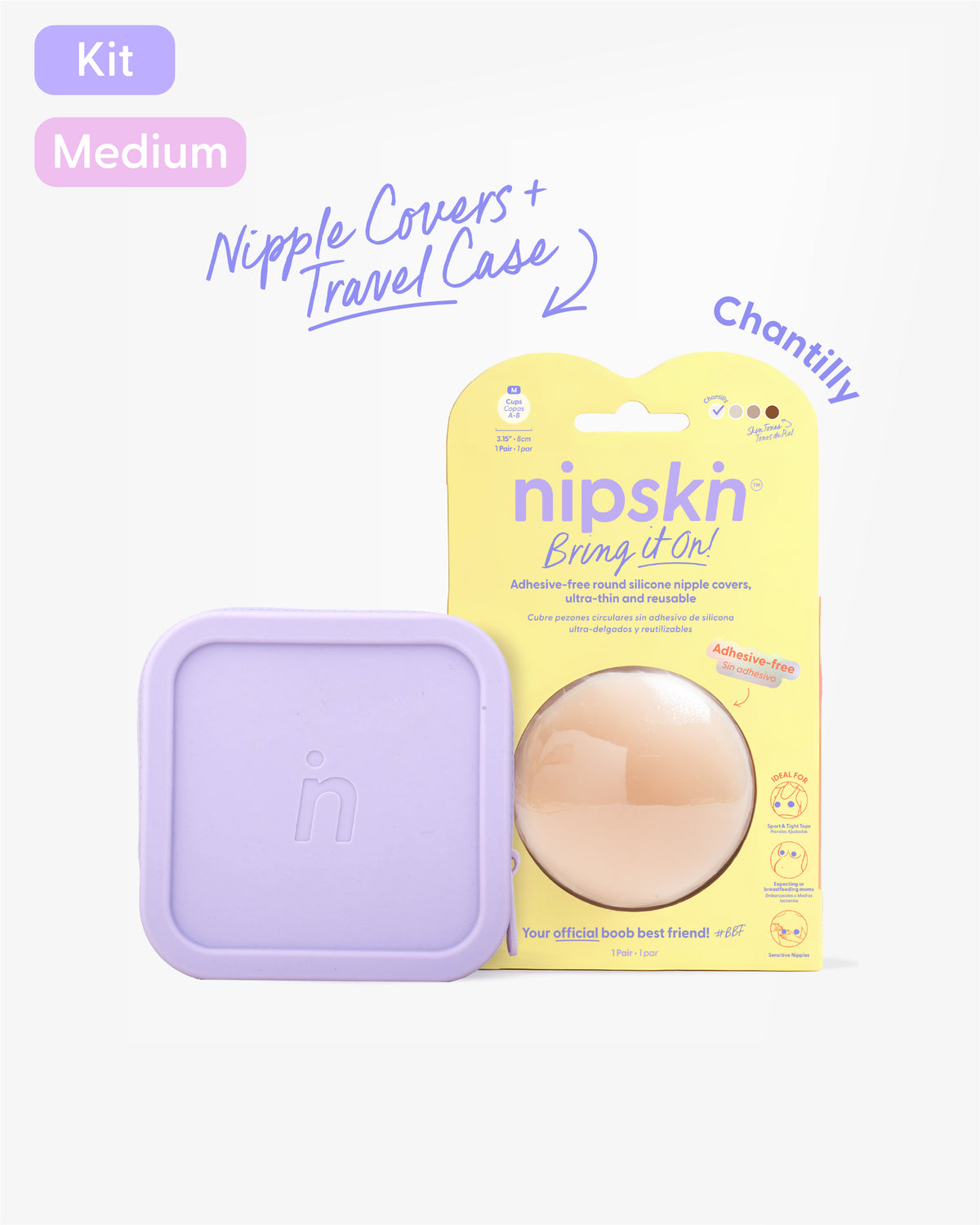 Reusable Non-Adhesive Nipple Covers Bring It On with Case | Nipskin®