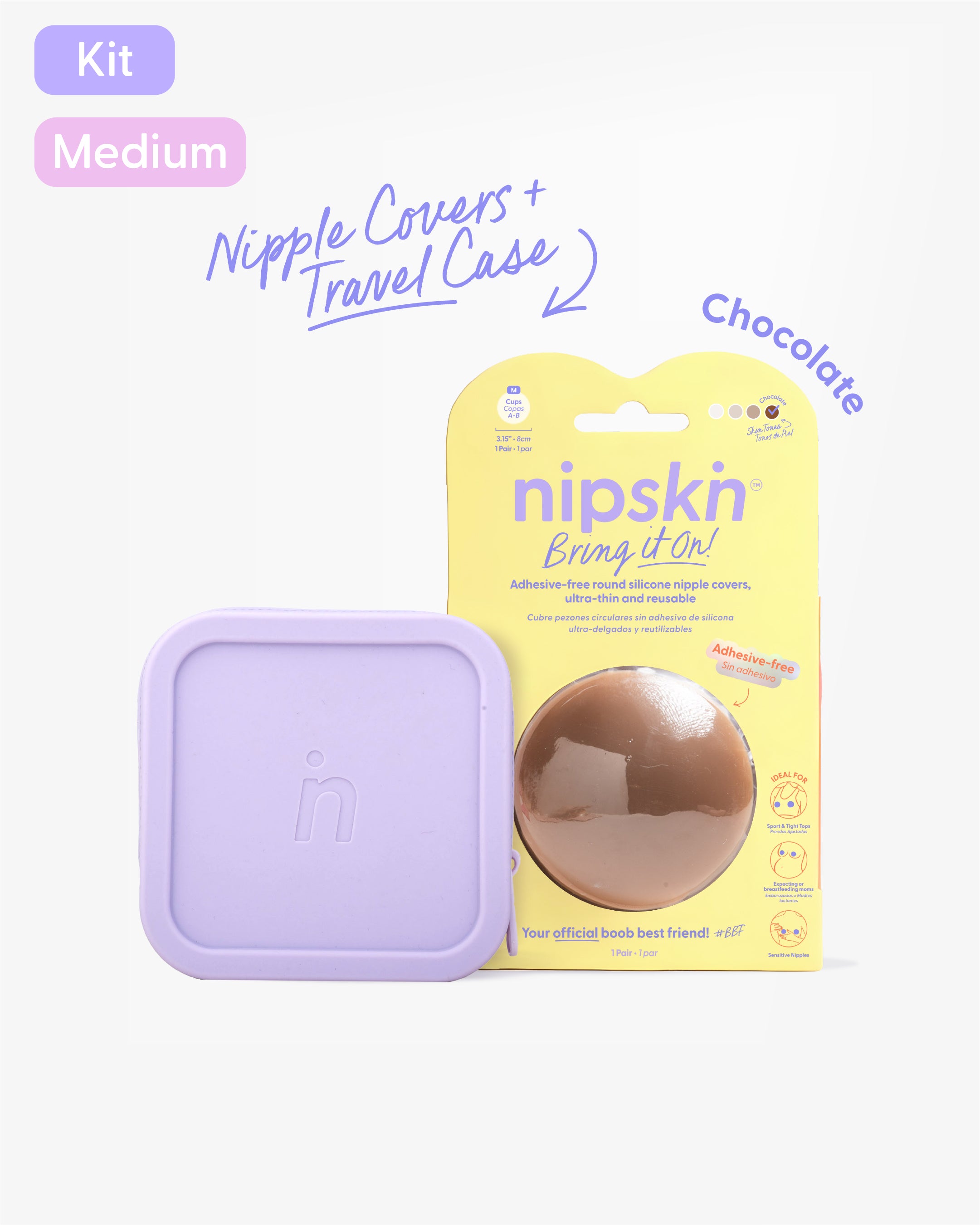 Reusable Non-Adhesive Nipple Covers Bring It On with Case | Nipskin®