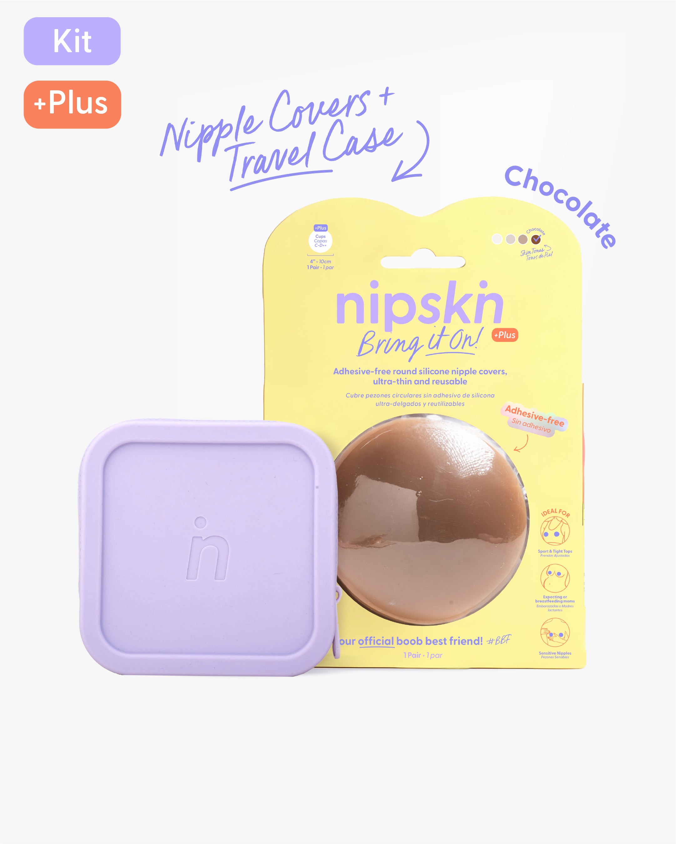 Reusable Non-Adhesive Nipple Covers Bring It On with Case | Nipskin®