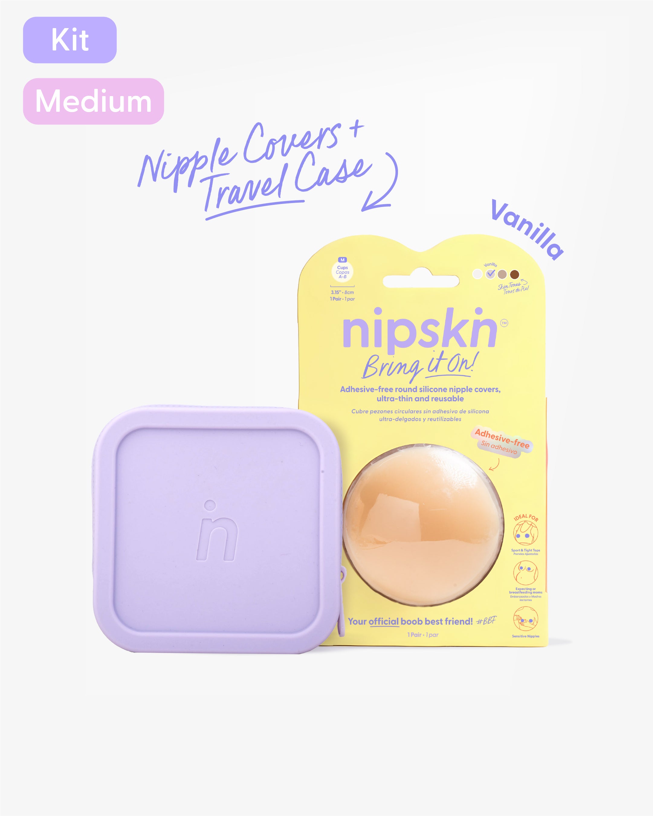 Reusable Non-Adhesive Nipple Covers Bring It On with Case | Nipskin®