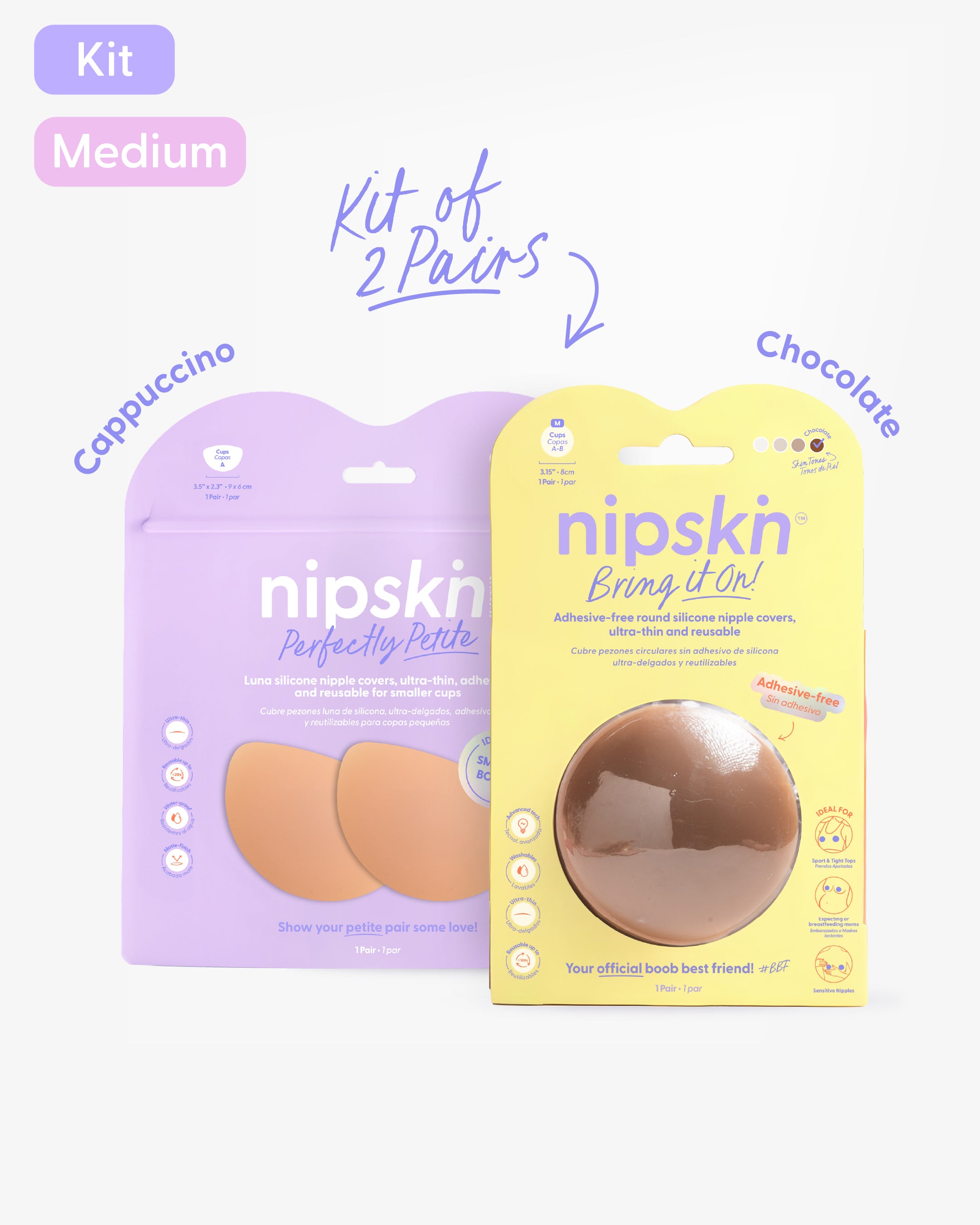 Nipple Cover Kit: Non-Adhesive + Small Bust Nipple Covers | Nipskin®