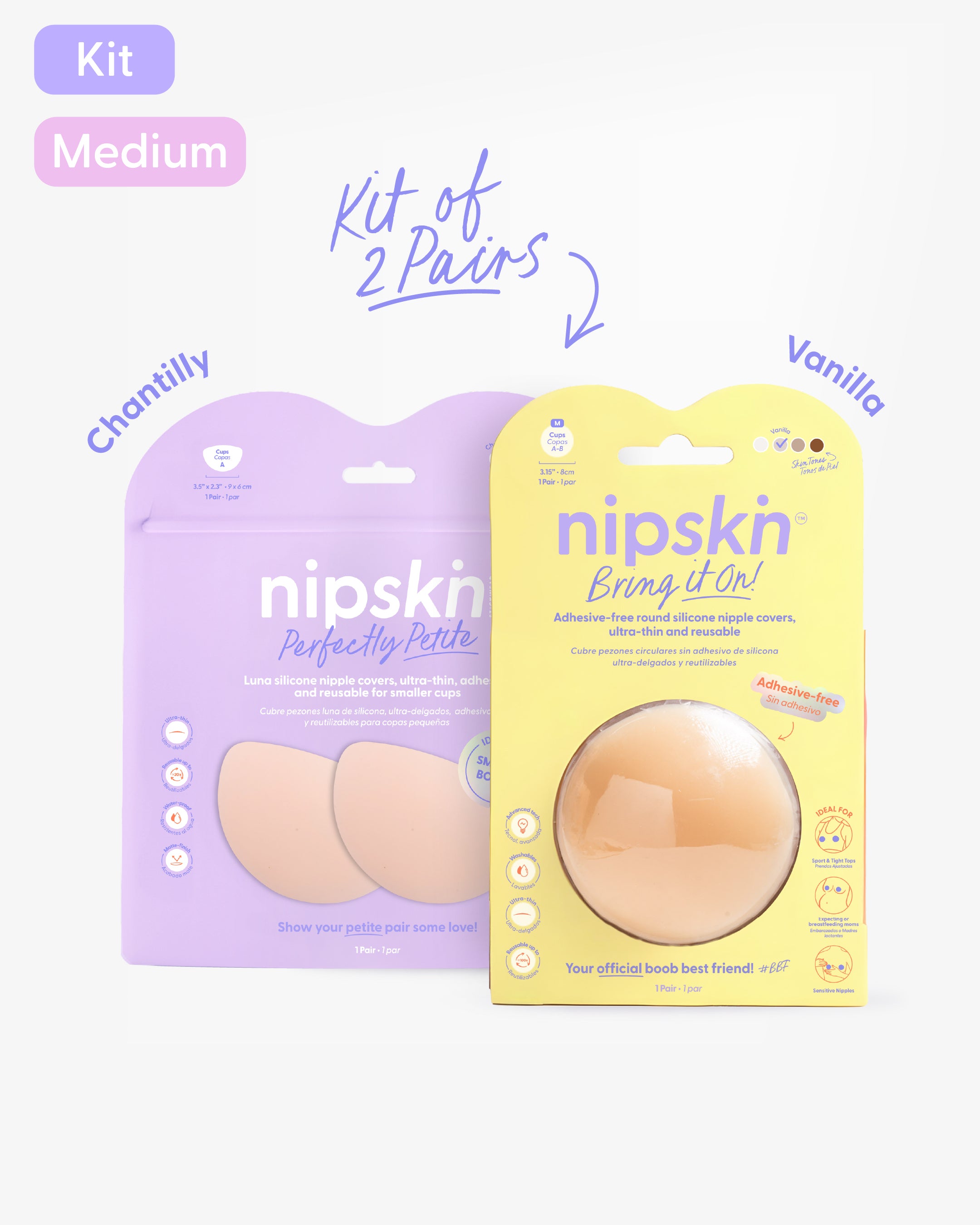 Nipple Cover Kit: Non-Adhesive + Small Bust Nipple Covers | Nipskin®