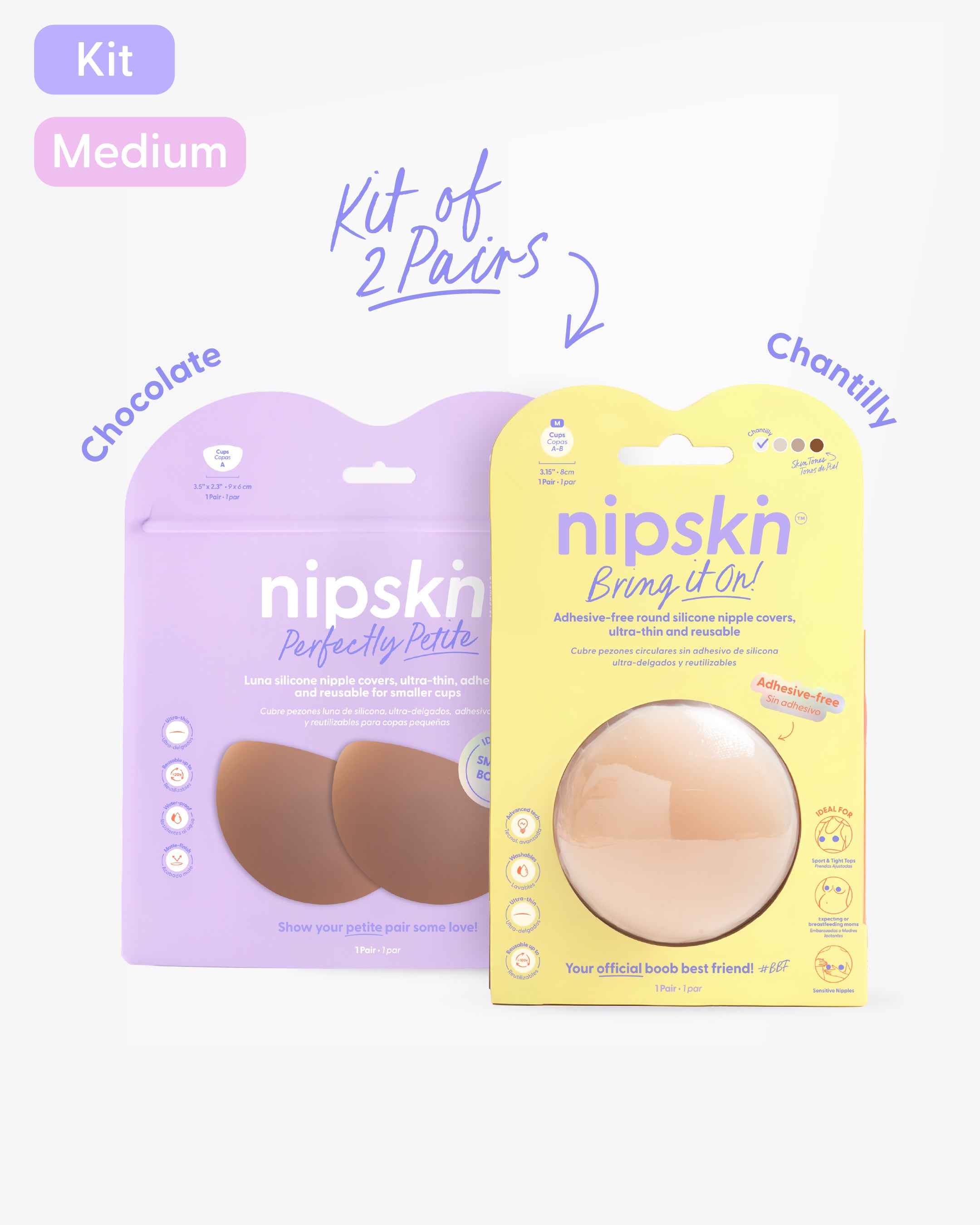 Nipple Cover Kit: Non-Adhesive + Small Bust Nipple Covers | Nipskin®
