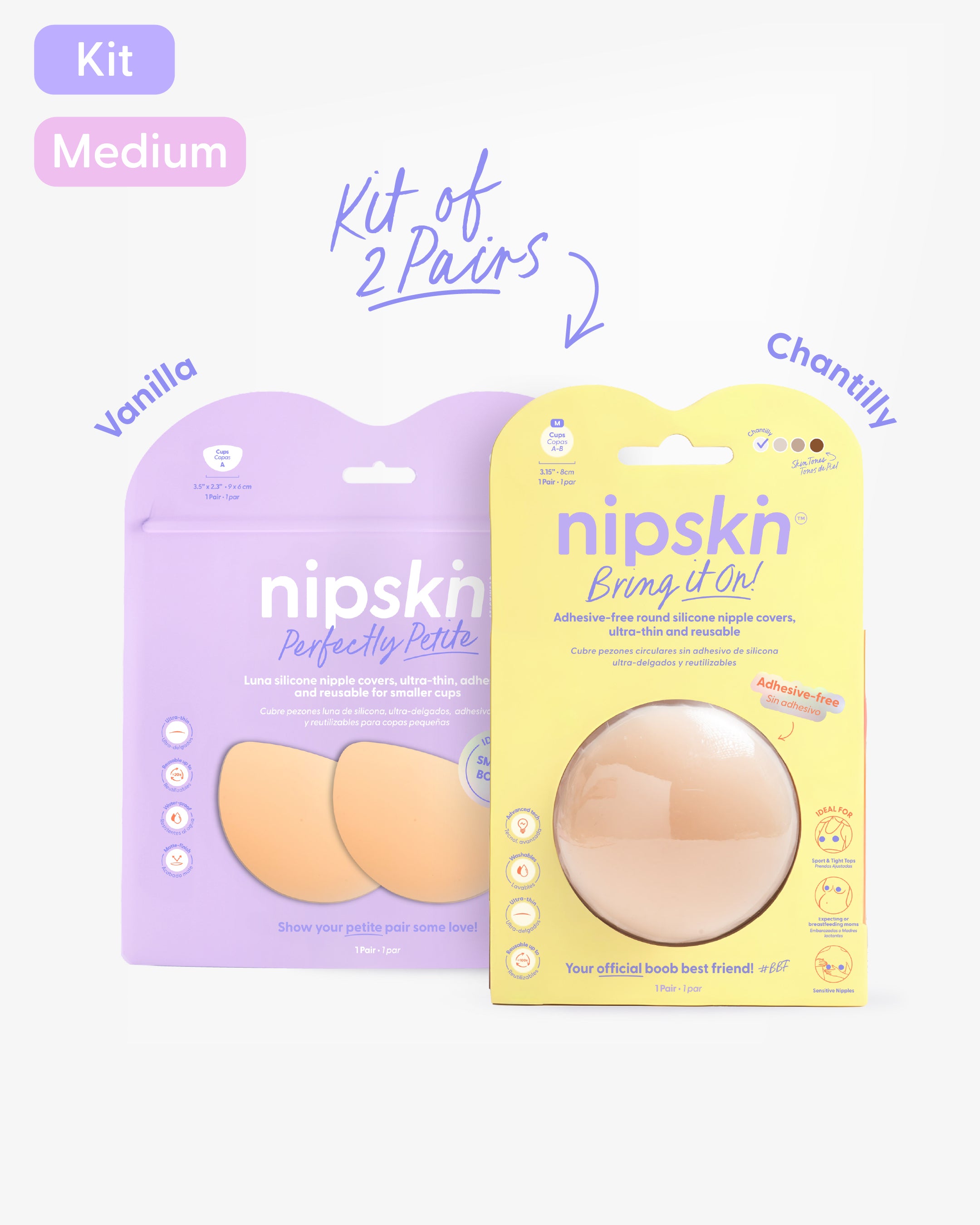 Nipple Cover Kit: Non-Adhesive + Small Bust Nipple Covers | Nipskin®
