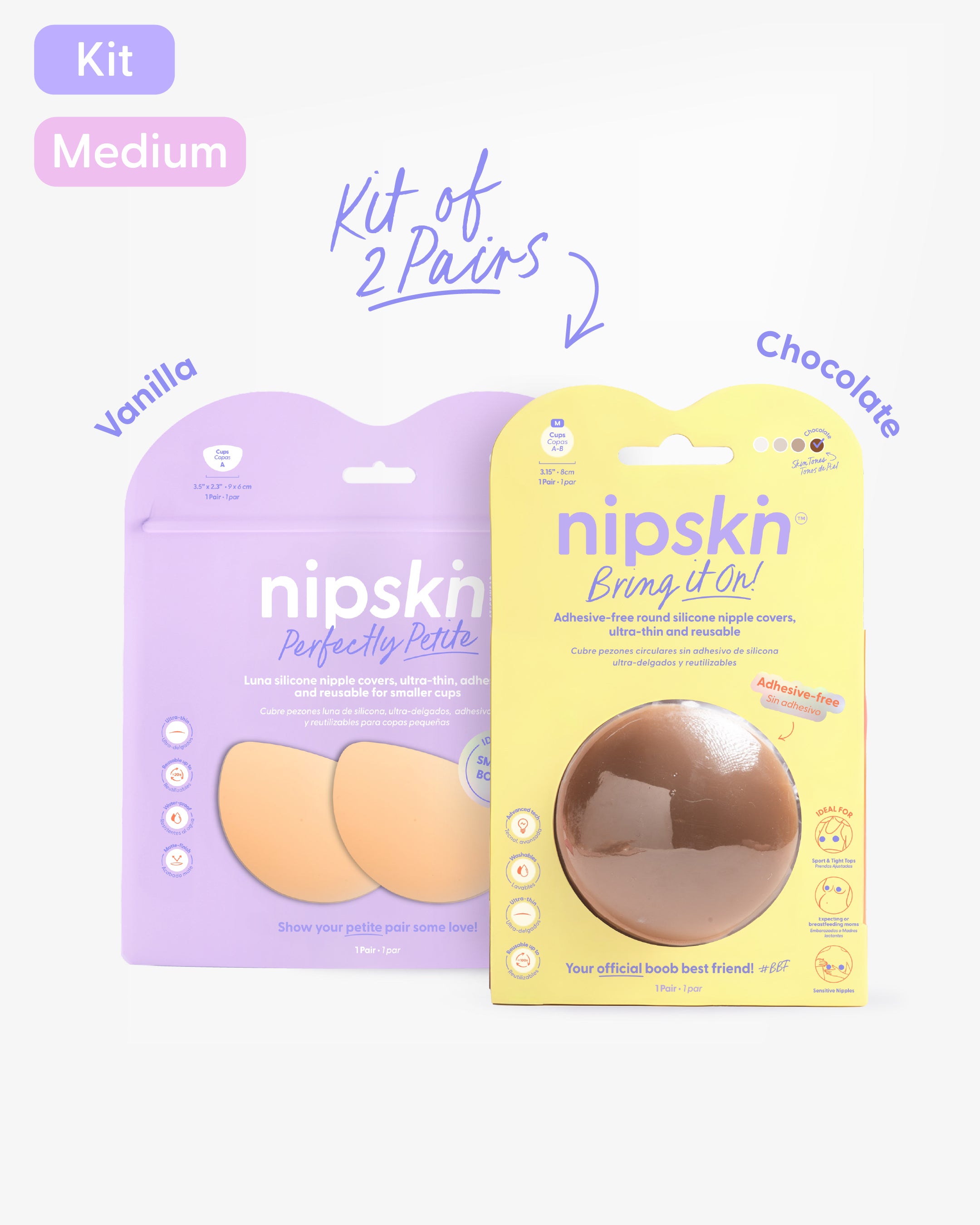 Nipple Cover Kit: Non-Adhesive + Small Bust Nipple Covers | Nipskin®