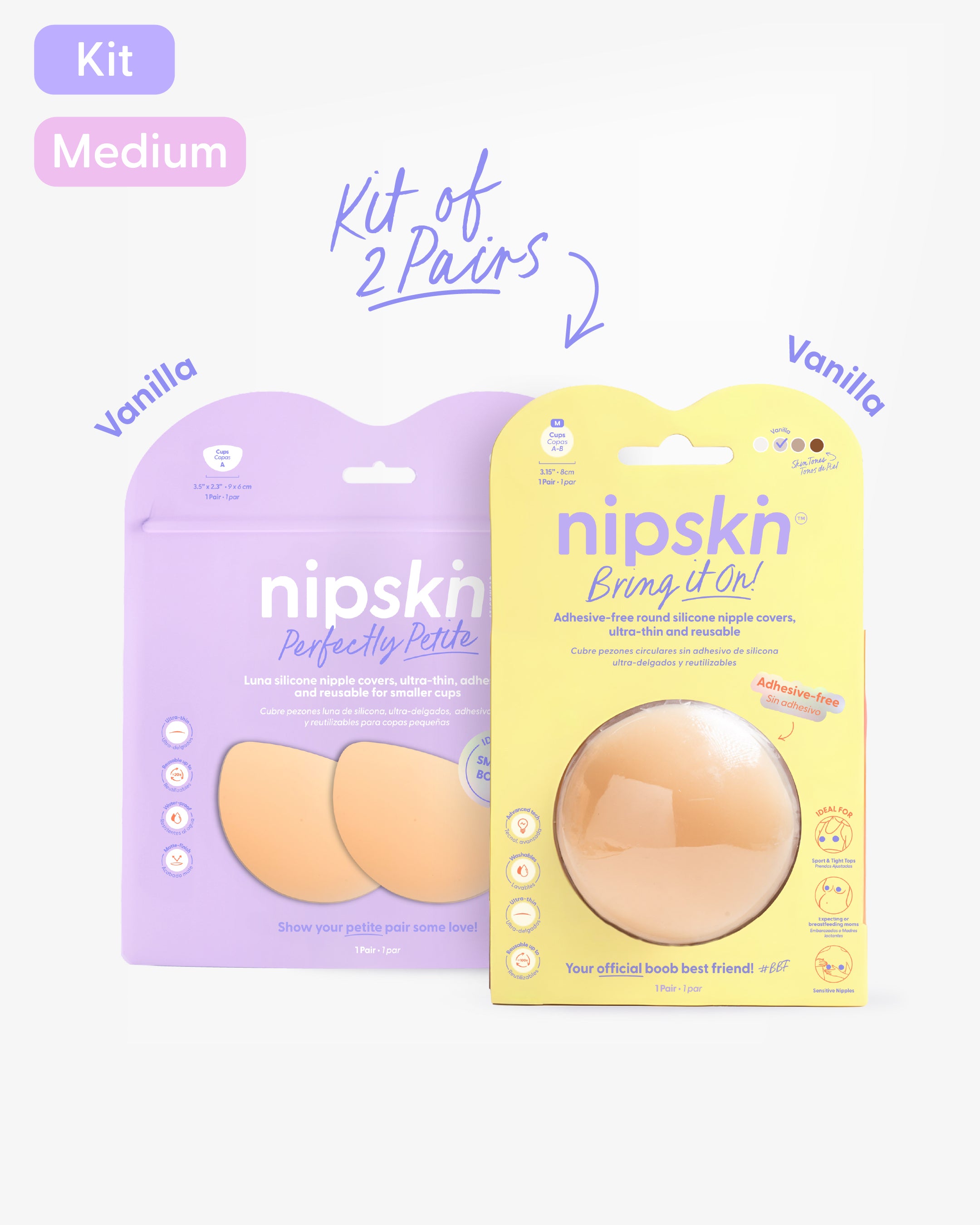 Nipple Cover Kit: Non-Adhesive + Small Bust Nipple Covers | Nipskin®
