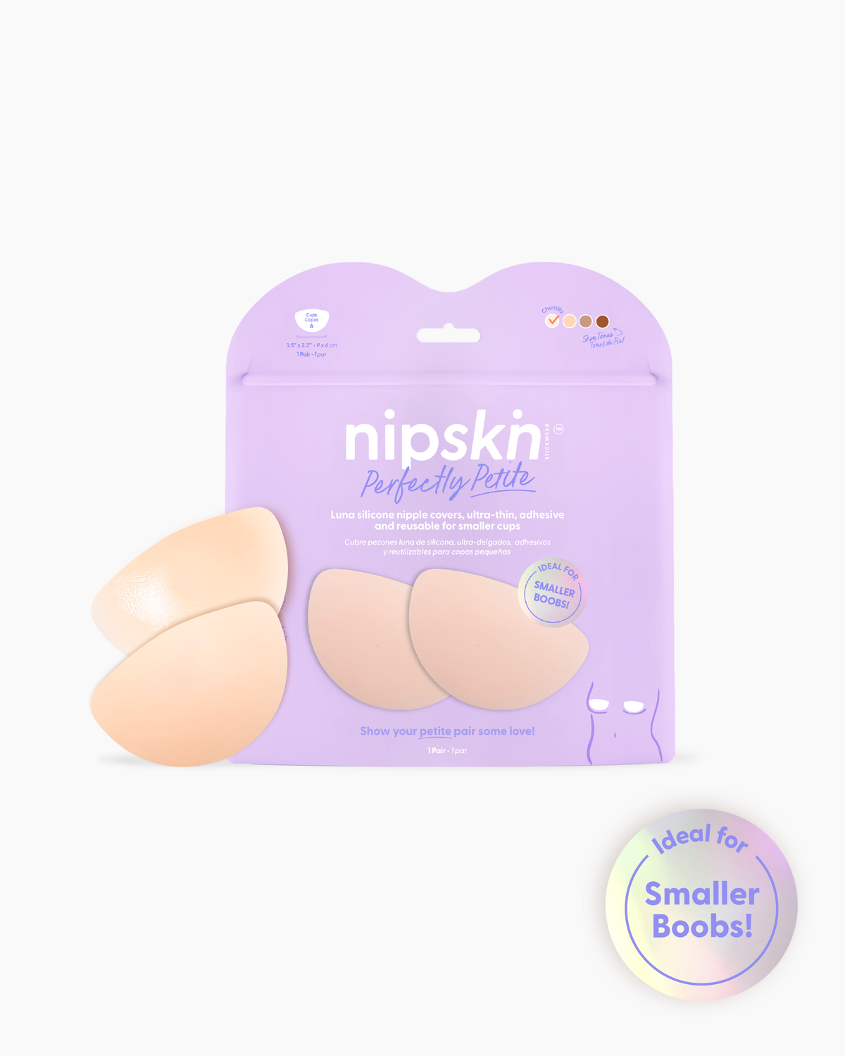 Perfectly Petite - Reusable Luna Shape Silicone Nipple Covers | Nipskin®