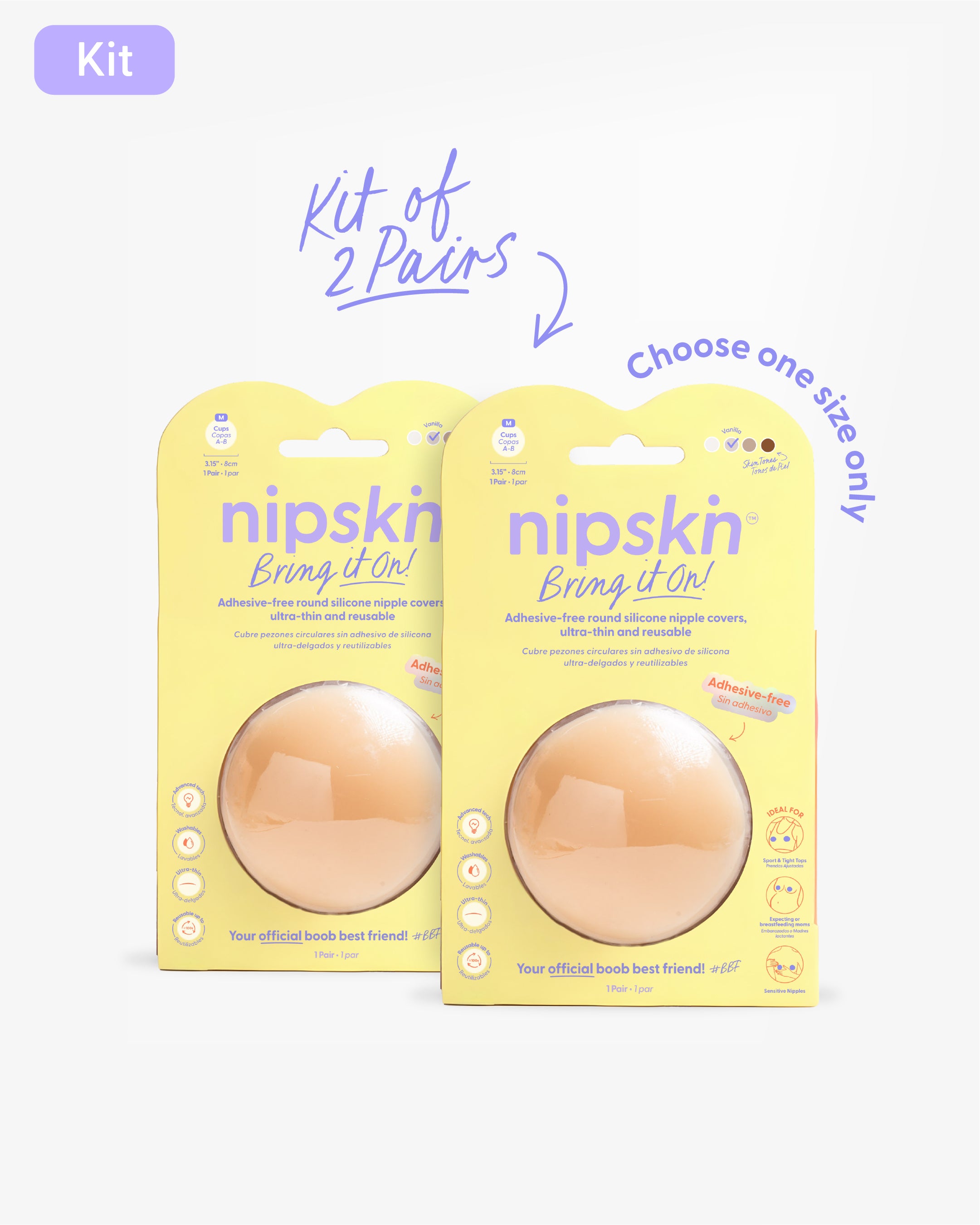 Kit x2 Reusable Non-Adhesive Nipple Covers, Bring It On | Nipskin®