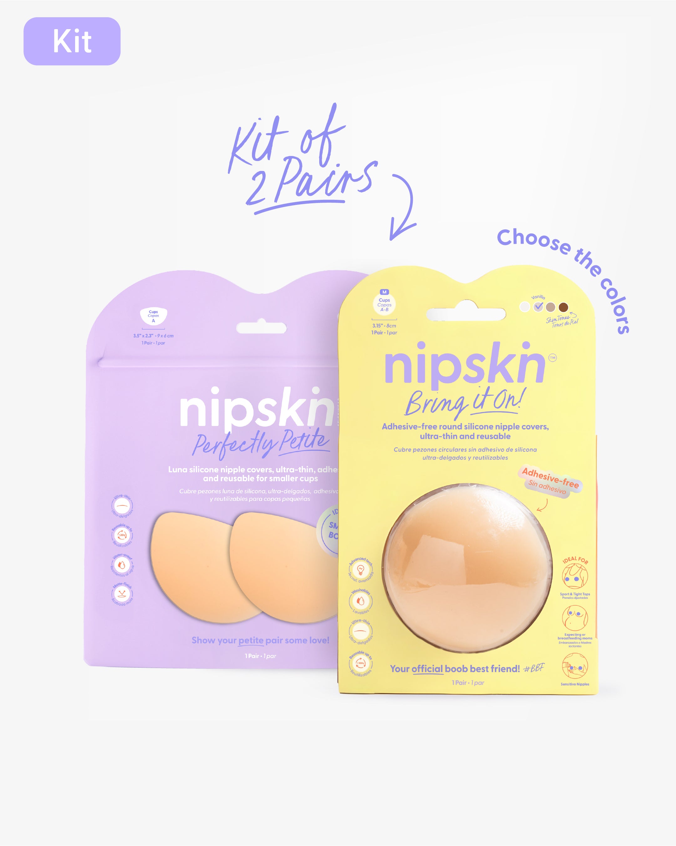 Nipple Cover Kit: Non-Adhesive + Small Bust Nipple Covers | Nipskin®