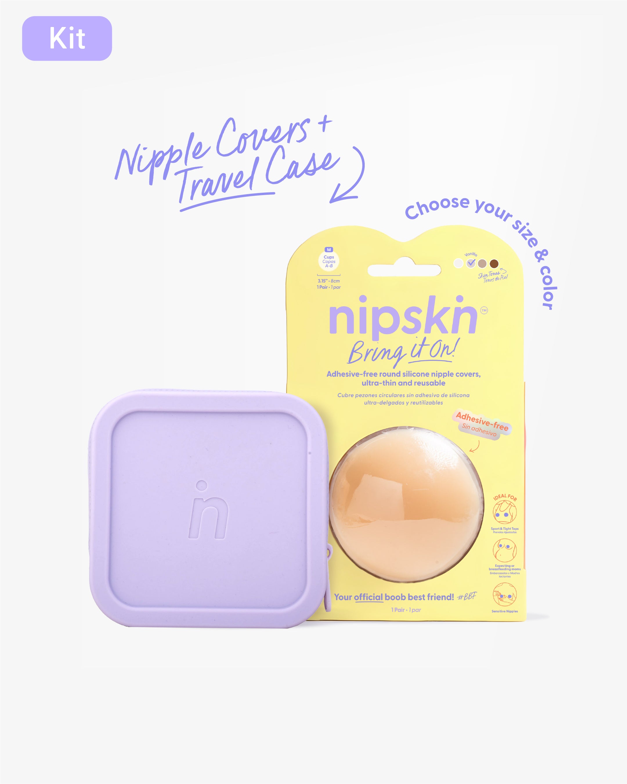 Reusable Non-Adhesive Nipple Covers Bring It On with Case | Nipskin®