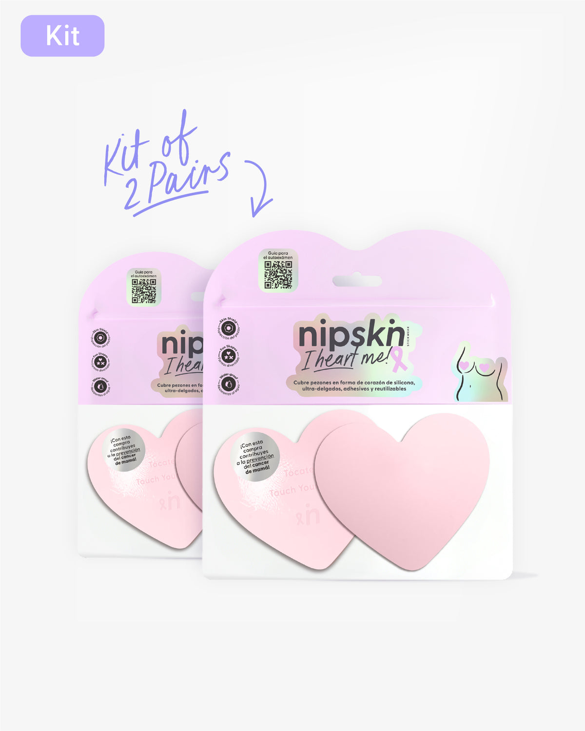 Kit Reusable Silicone Heart-Shaped Nipple Covers