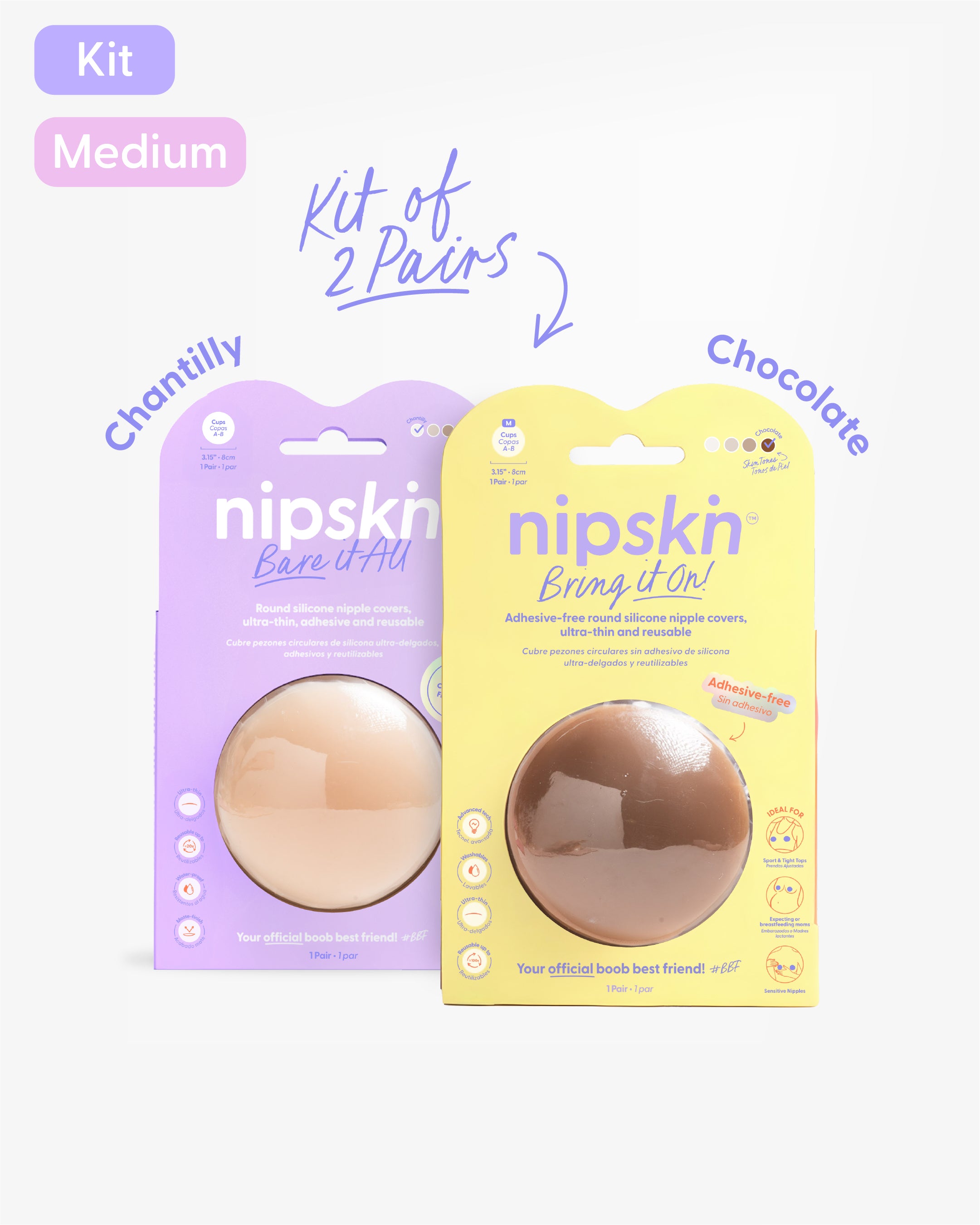 Nipple Cover Kit: Non-Adhesive + Adhesive Nipple Covers | Nipskin®