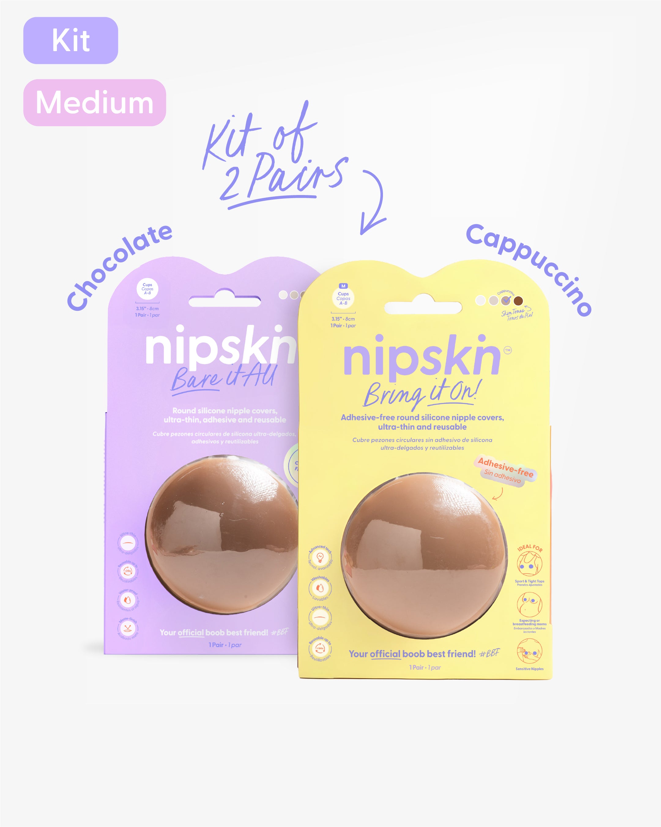 Nipple Cover Kit: Non-Adhesive + Adhesive Nipple Covers | Nipskin®