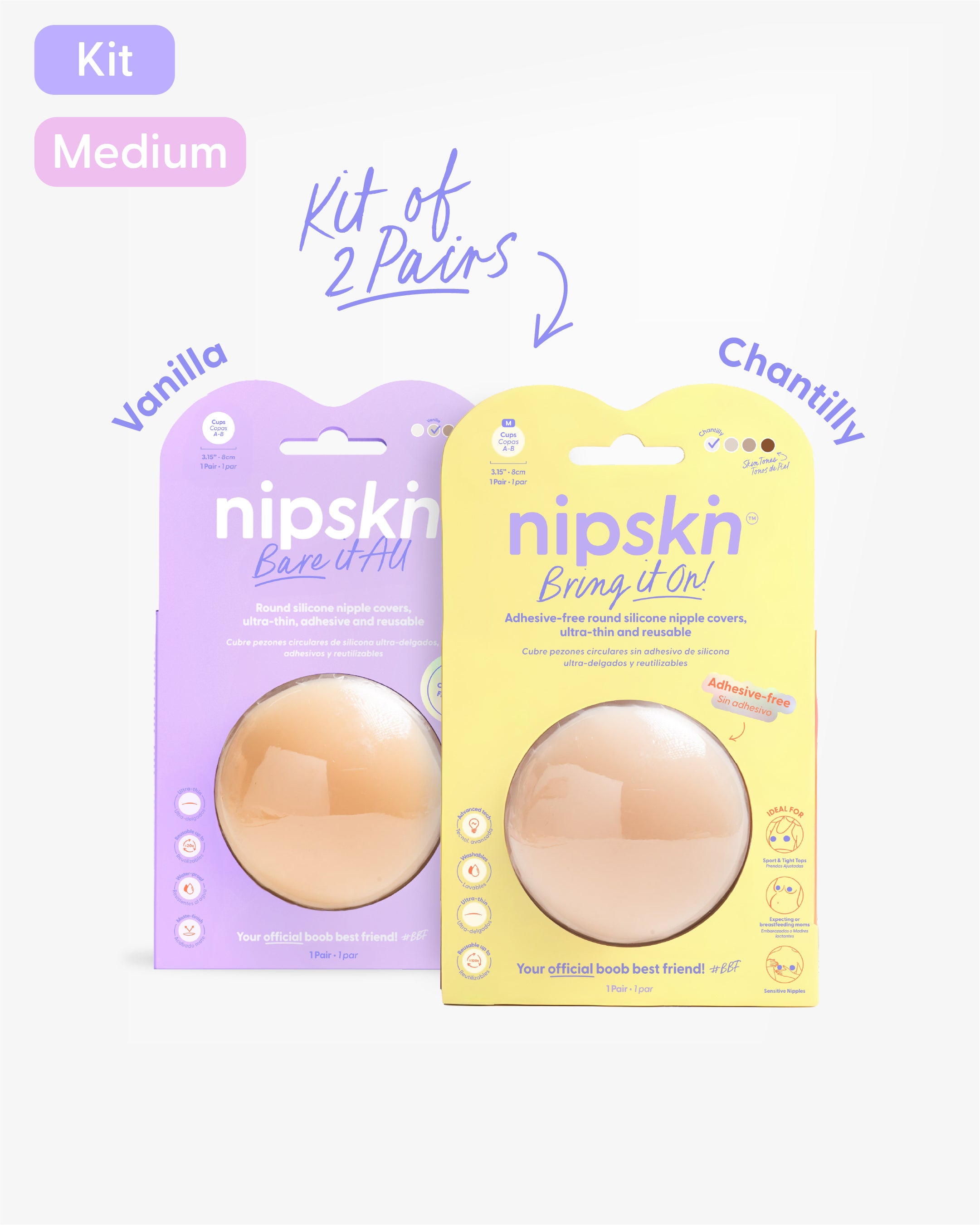 Nipple Cover Kit: Non-Adhesive + Adhesive Nipple Covers | Nipskin®