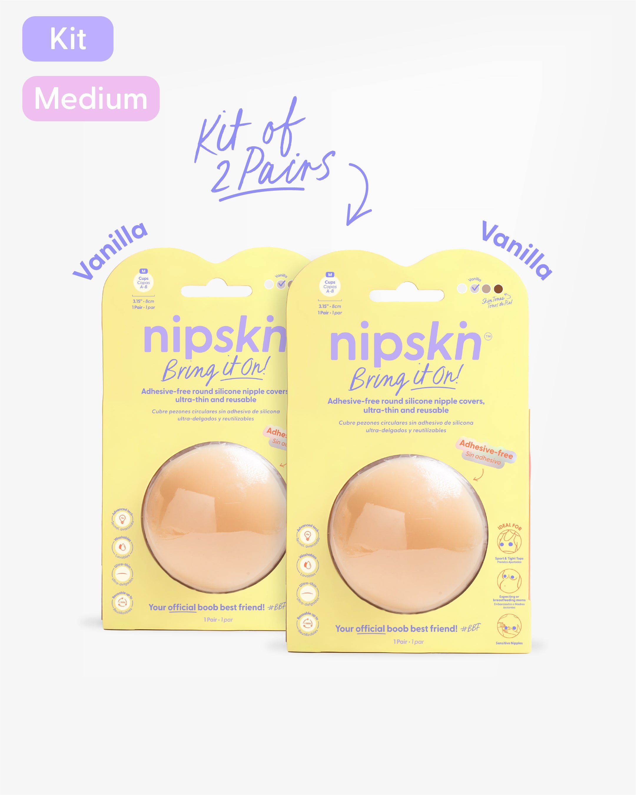 Kit x2 Reusable Non-Adhesive Nipple Covers, Bring It On | Nipskin®