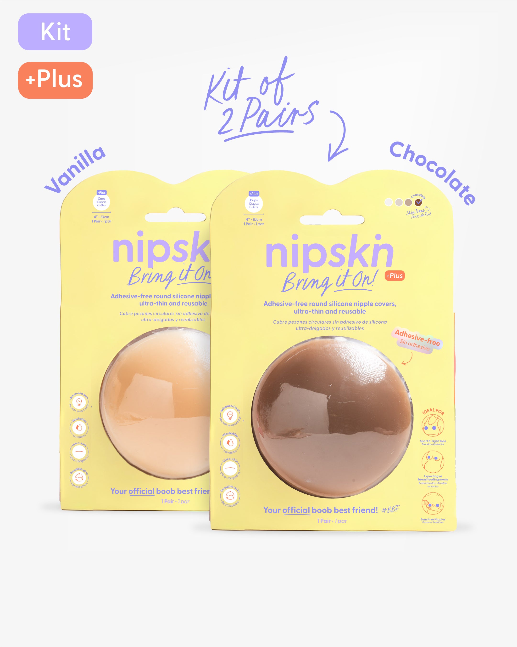 Kit x2 Reusable Non-Adhesive Nipple Covers, Bring It On | Nipskin®