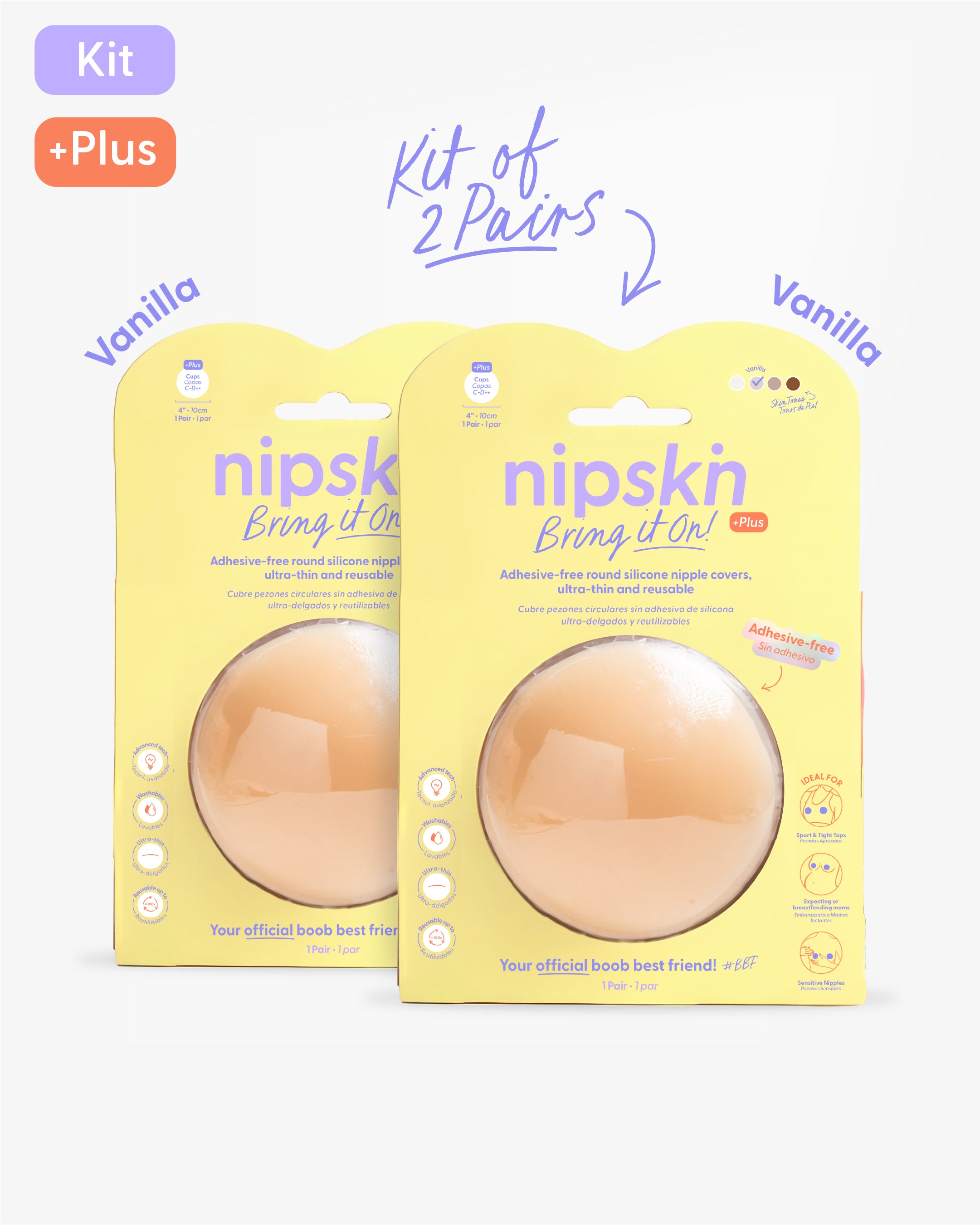 Kit x2 Reusable Non-Adhesive Nipple Covers, Bring It On | Nipskin®