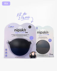 Adhesive Bra in Black + Black Silicone Nipple Covers - Nipskin® - Nipskin Stickwear™