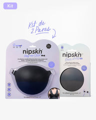 Adhesive Bra in Black + Black Silicone Nipple Covers - Nipskin® - Nipskin Stickwear™