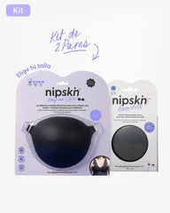 Adhesive Bra in Black + Black Silicone Nipple Covers - Nipskin® - Nipskin Stickwear™