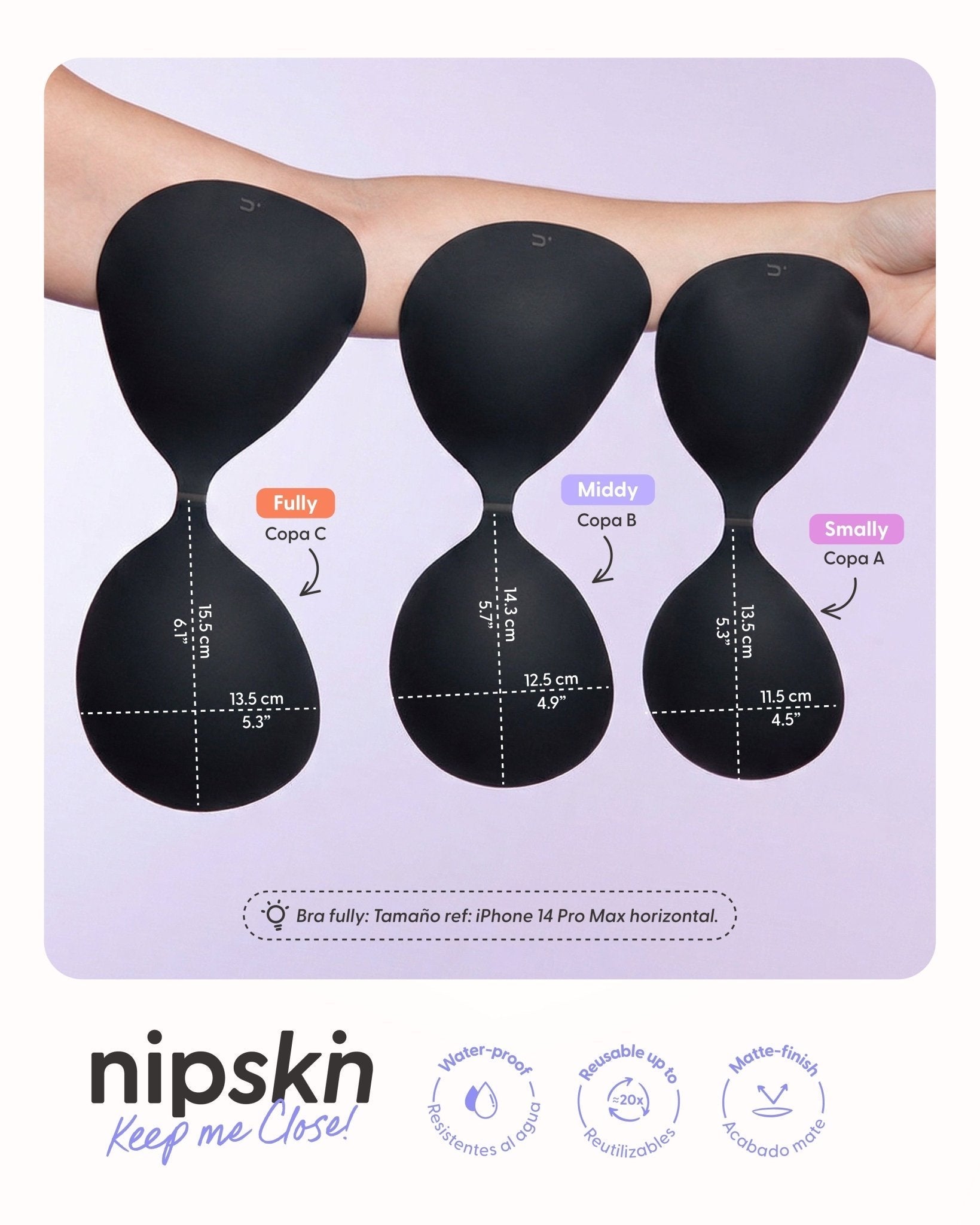 Adhesive Bra in Black + Black Silicone Nipple Covers - Nipskin® - Nipskin Stickwear™