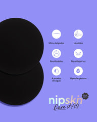Adhesive Bra in Black + Black Silicone Nipple Covers - Nipskin® - Nipskin Stickwear™