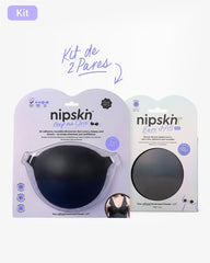 Adhesive Bra in Black + Black Silicone Nipple Covers - Nipskin® - Nipskin Stickwear™