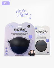 Adhesive Bra in Black + Black Silicone Nipple Covers - Nipskin® - Nipskin Stickwear™