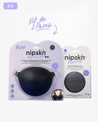Adhesive Bra in Black + Black Silicone Nipple Covers - Nipskin® - Nipskin Stickwear™