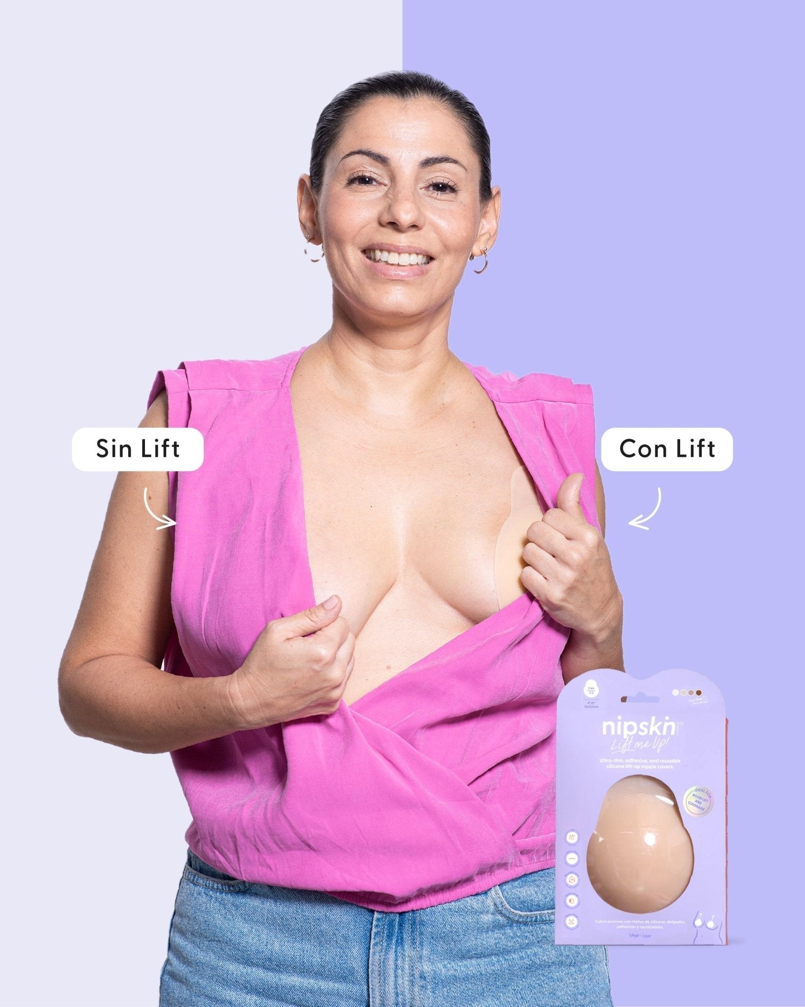 Adhesive Bra in Black + Bust Lift Cups + Case - Nipskin® - Nipskin Stickwear™