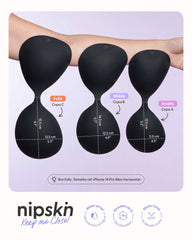 Adhesive Bra in Black + Bust Lift Cups + Case - Nipskin® - Nipskin Stickwear™