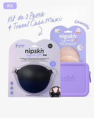 Adhesive Bra in Black + Bust Lift Cups + Case - Nipskin® - Nipskin Stickwear™