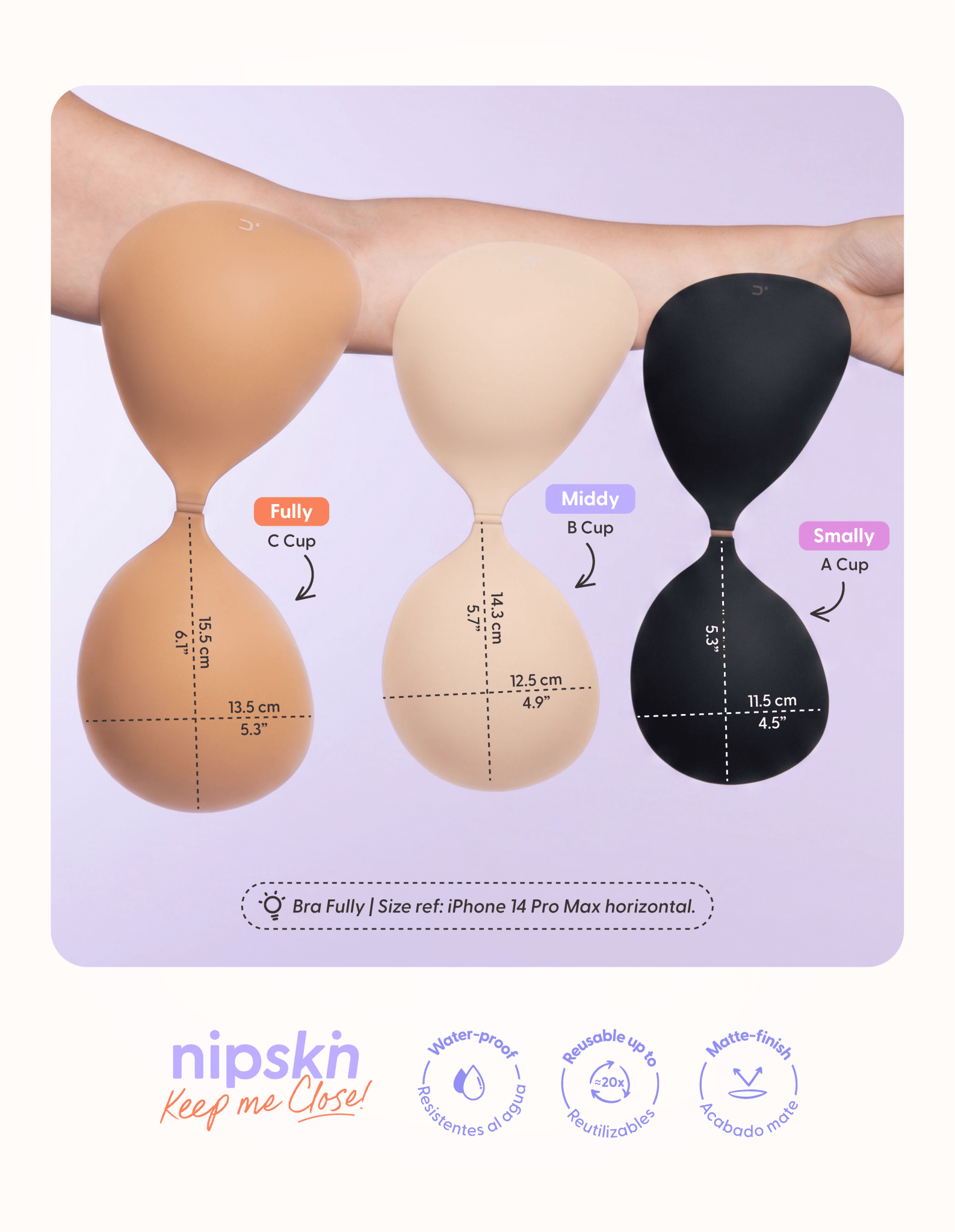 Adhesive Bra + Silicone Adhesive Breast Lift Cups Set (SIZE M) - Nipskin® - Nipskin Stickwear™