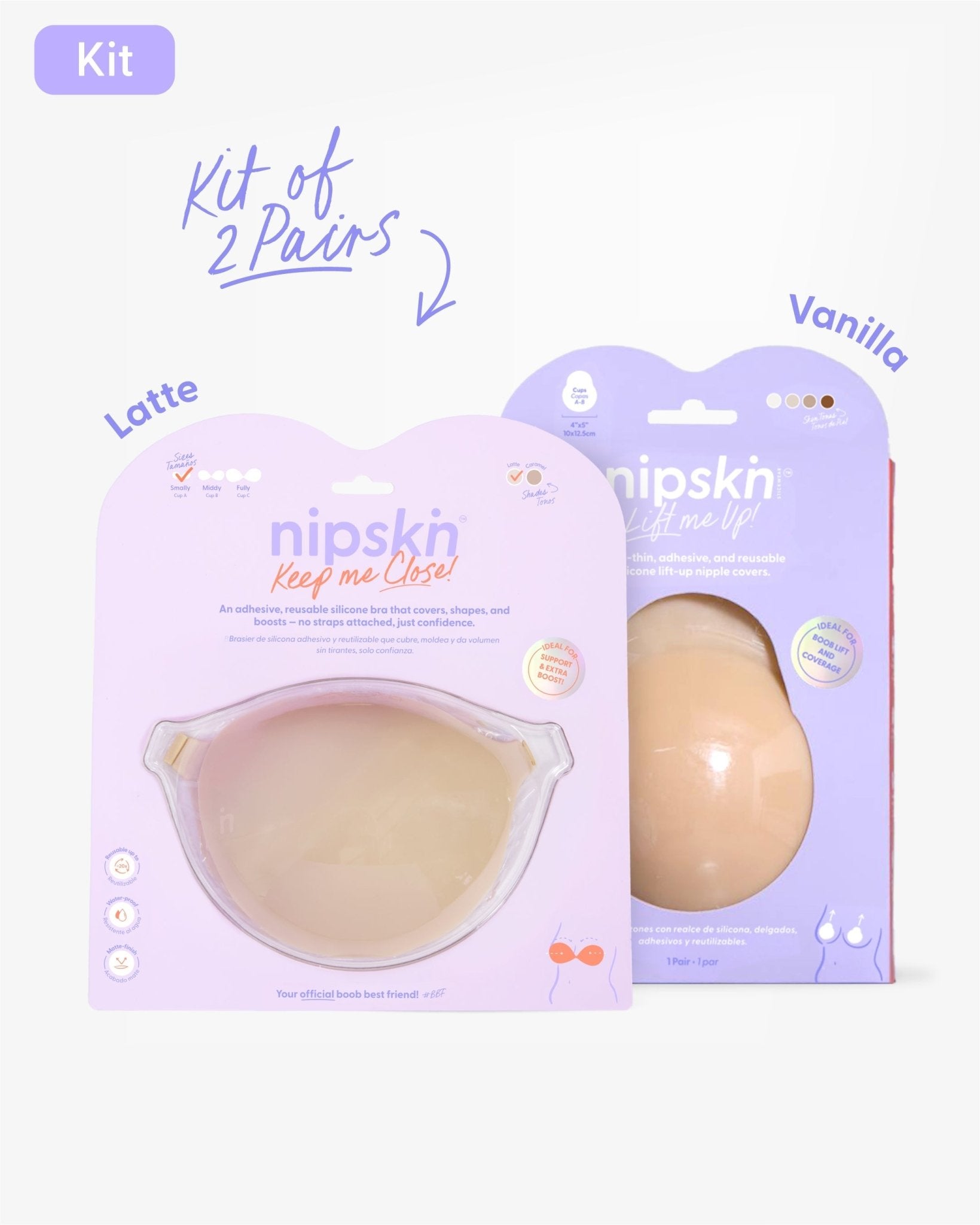 Adhesive Bra + Silicone Adhesive Breast Lift Cups Set (SIZE M) - Nipskin® - Nipskin Stickwear™