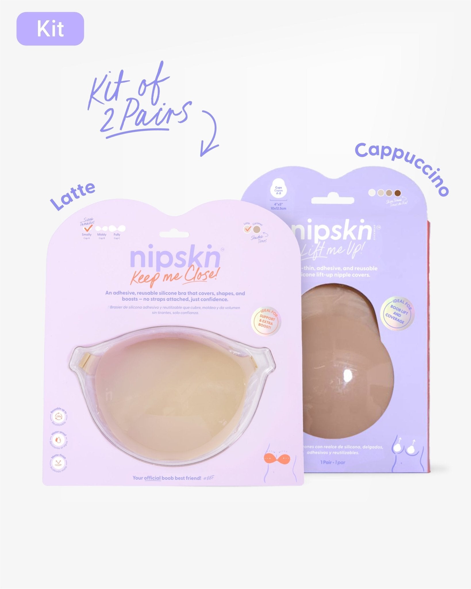 Adhesive Bra + Silicone Adhesive Breast Lift Cups Set (SIZE M) - Nipskin® - Nipskin Stickwear™