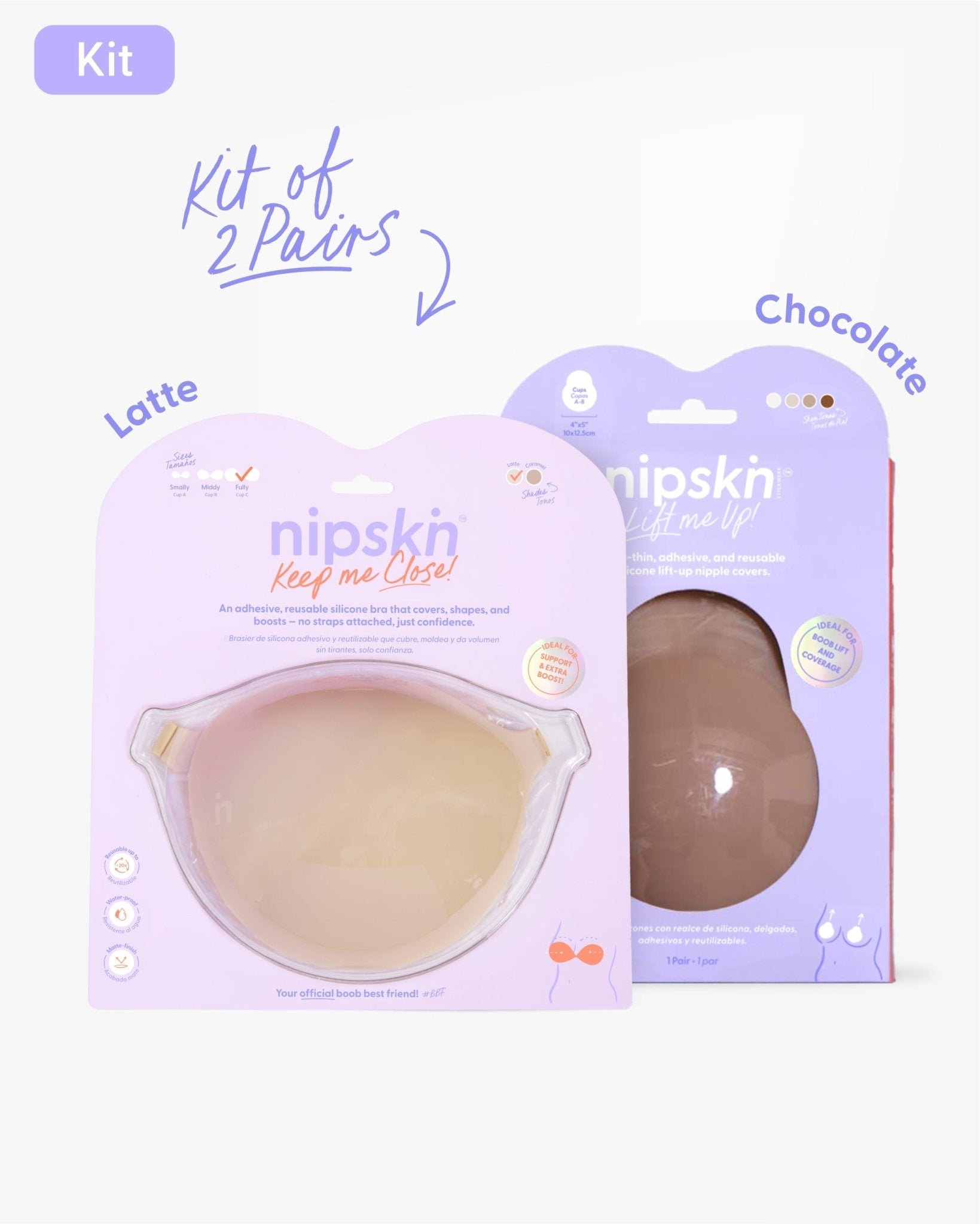Adhesive Bra + Silicone Adhesive Breast Lift Cups Set (SIZE M) - Nipskin® - Nipskin Stickwear™