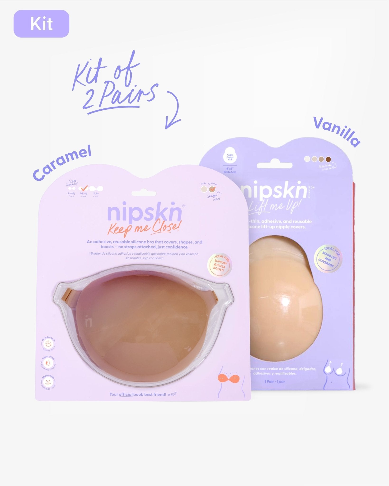 Adhesive Bra + Silicone Adhesive Breast Lift Cups Set (SIZE M) - Nipskin® - Nipskin Stickwear™