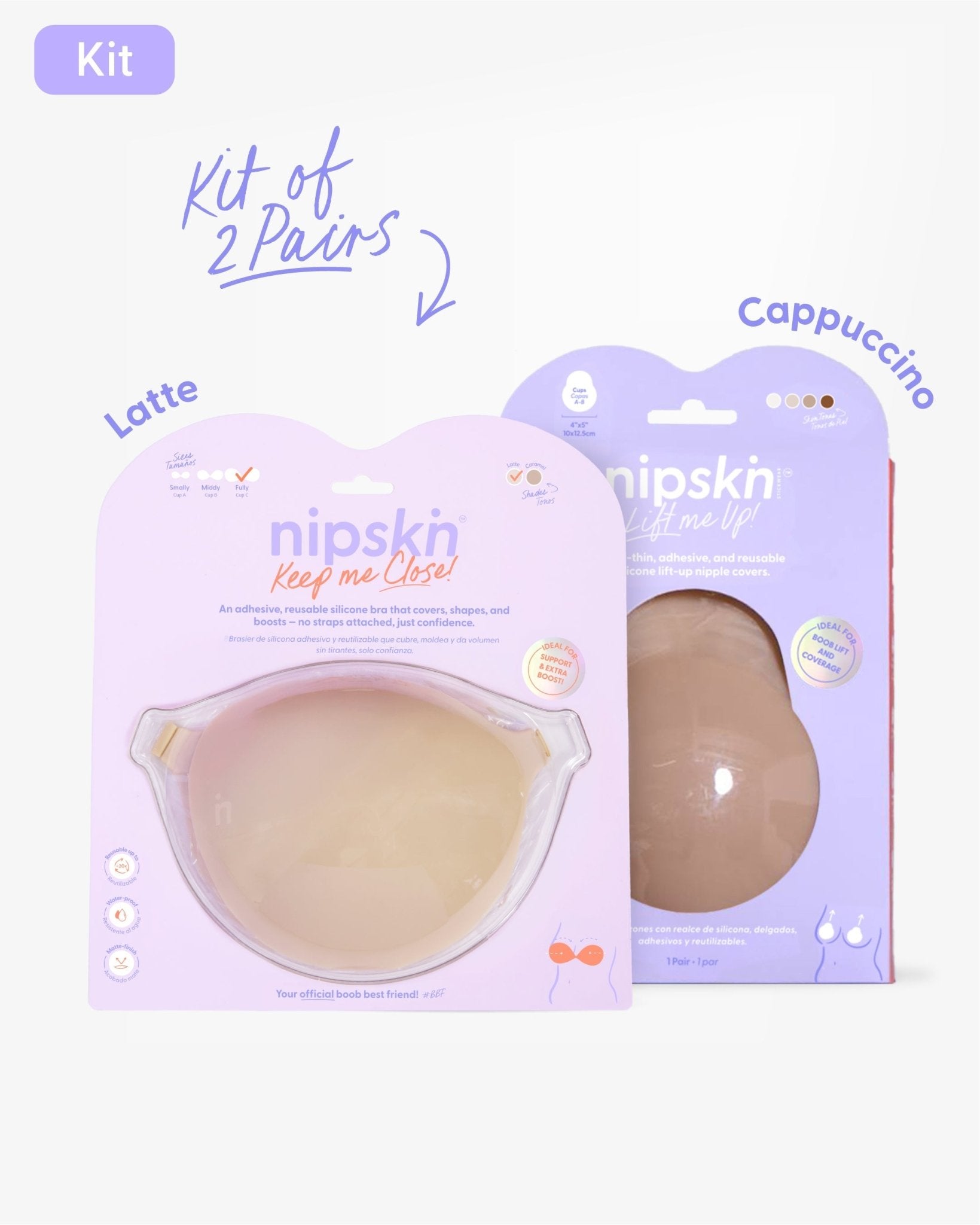 Adhesive Bra + Silicone Adhesive Breast Lift Cups Set (SIZE M) - Nipskin® - Nipskin Stickwear™