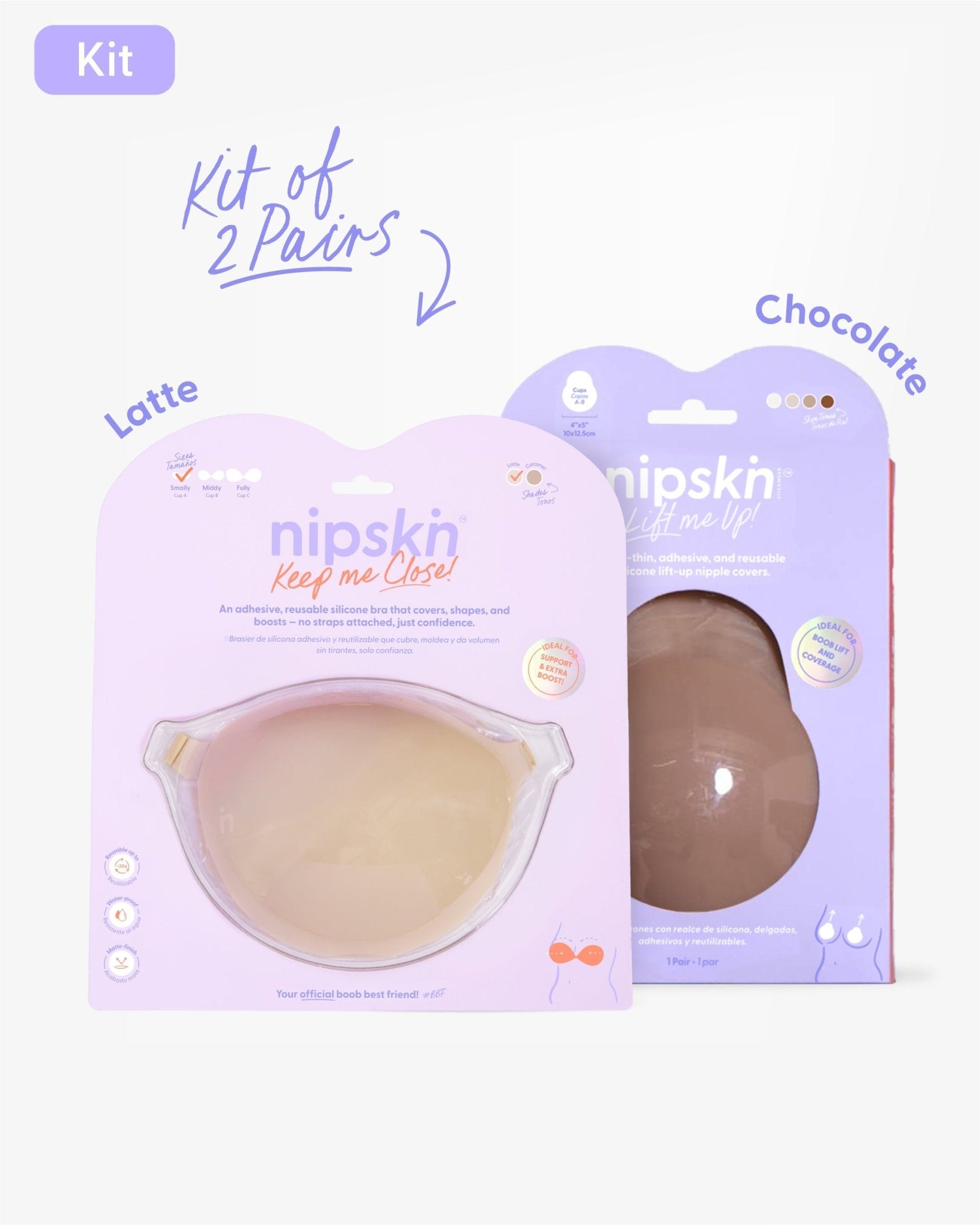 Adhesive Bra + Silicone Adhesive Breast Lift Cups Set (SIZE M) - Nipskin® - Nipskin Stickwear™