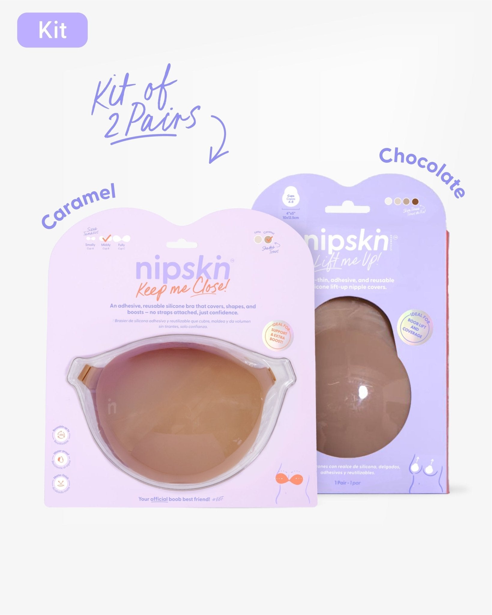 Adhesive Bra + Silicone Adhesive Breast Lift Cups Set (SIZE M) - Nipskin® - Nipskin Stickwear™