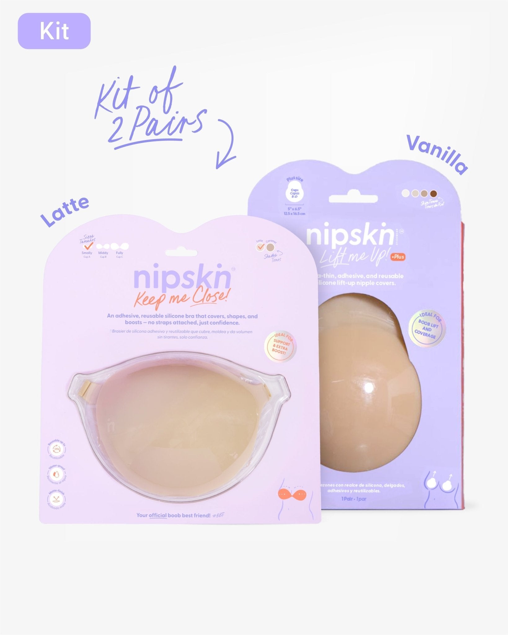 Adhesive Bra + Silicone Adhesive Cups Set (PLUS SIZE) - Nipskin® - Nipskin Stickwear™